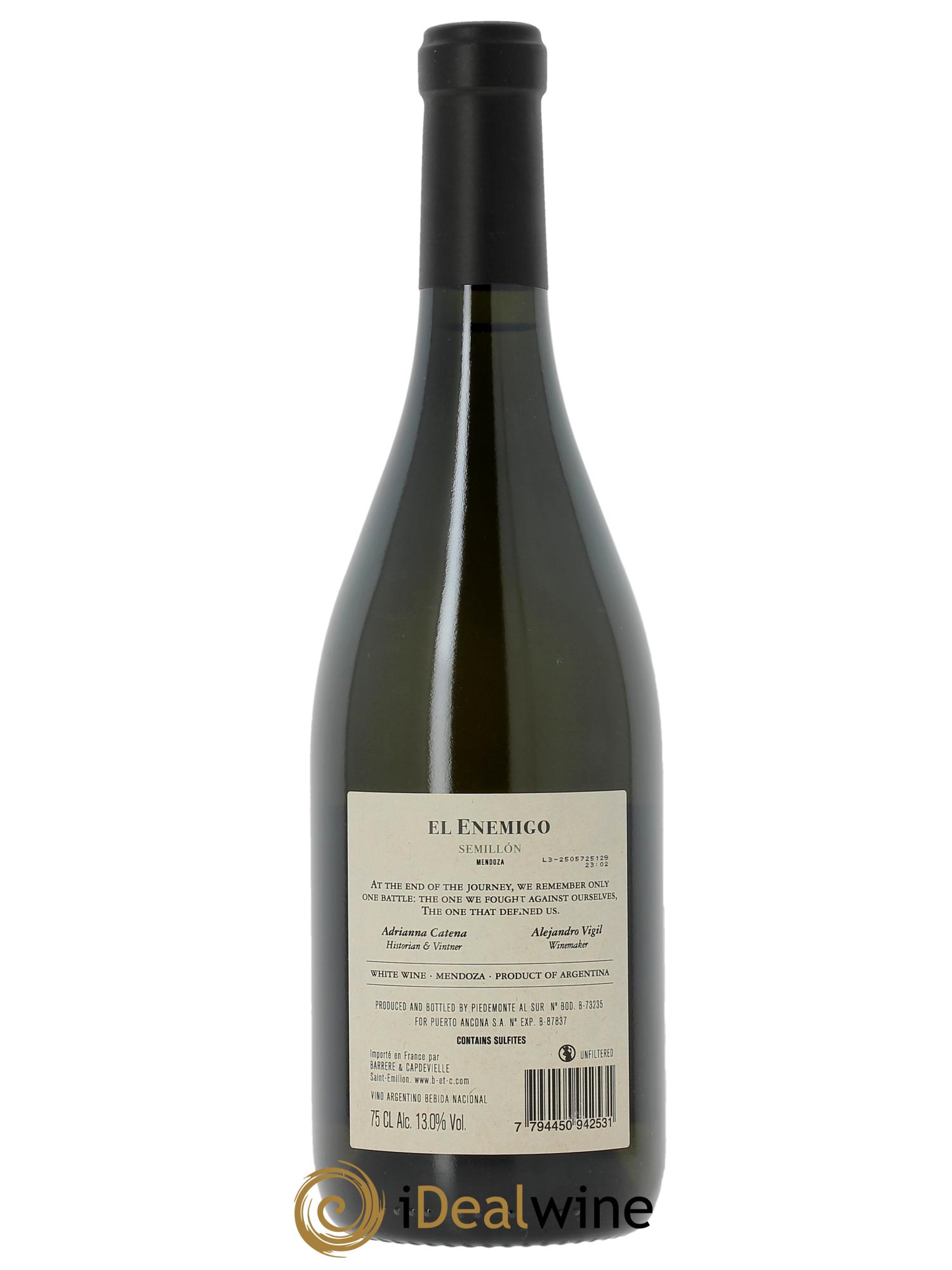 Mendoza Sémillon El Enemigo 2023 - Lot of 1 bottle - 1