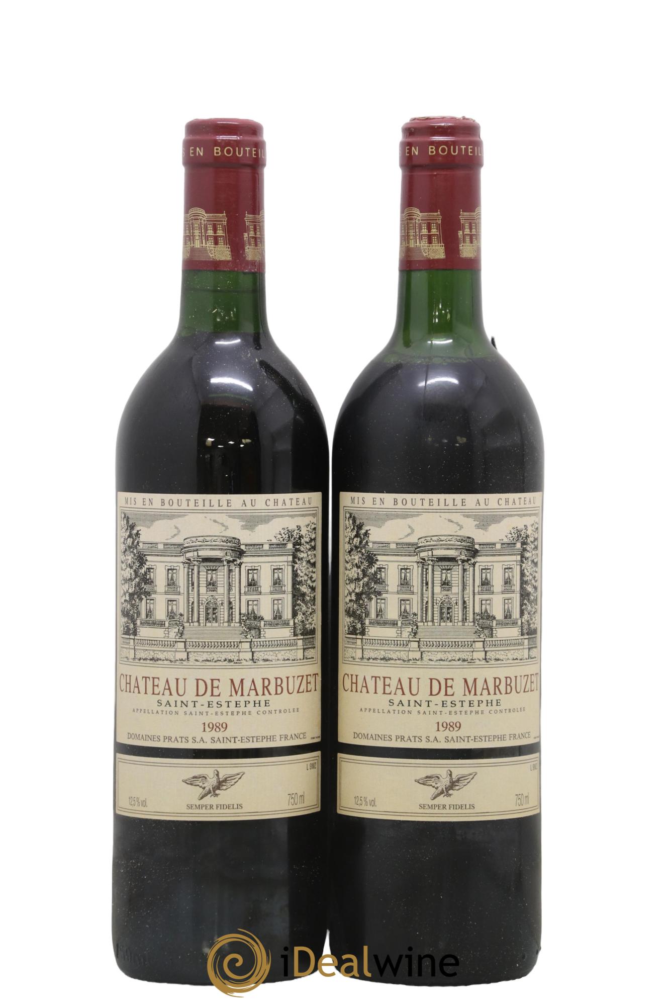 Château de Marbuzet Cru Bourgeois  1989 - Lot de 2 bouteilles - 0