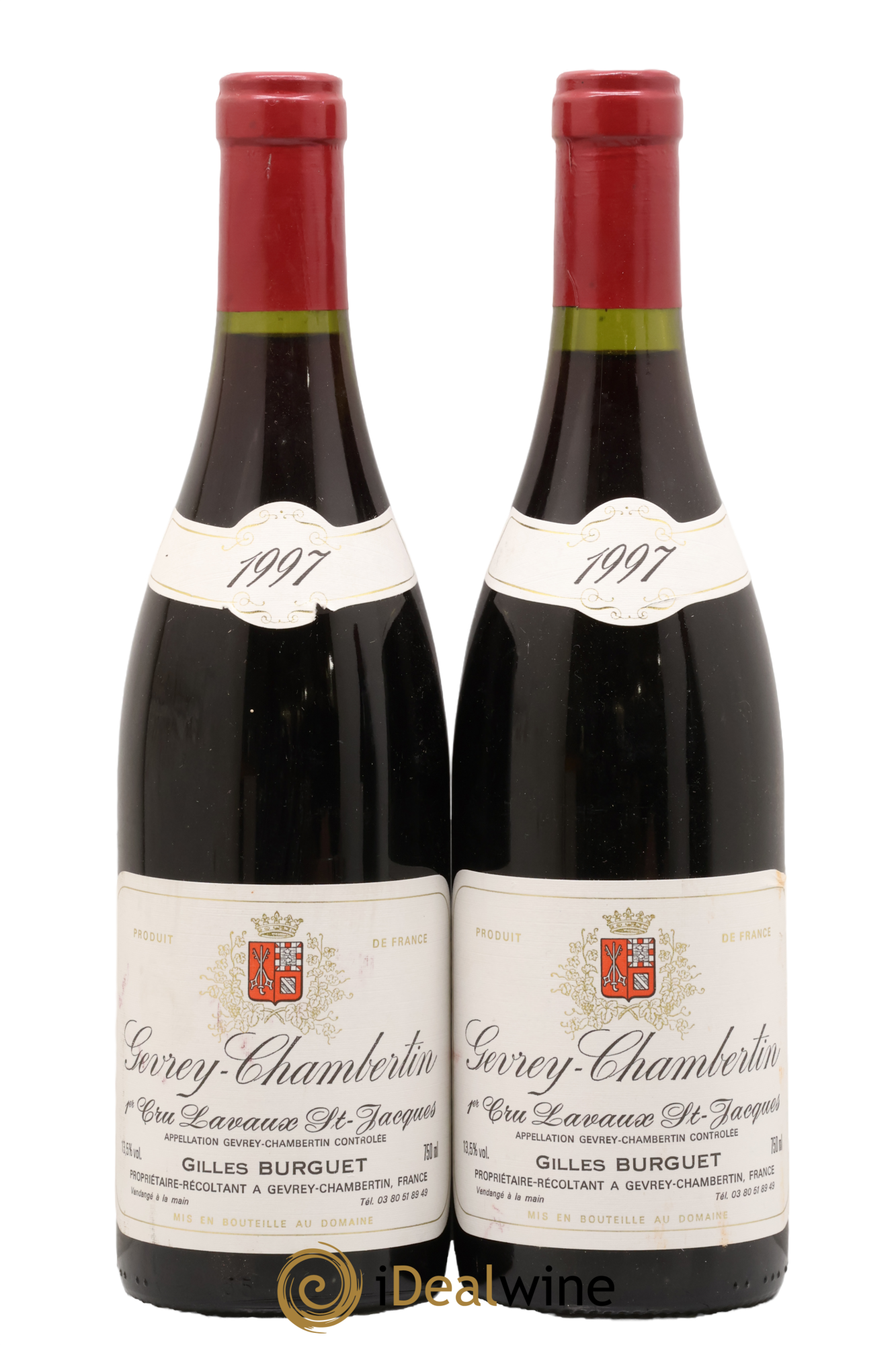 Gevrey-Chambertin 1er Cru Lavaux Saint Jacques Gilles Burguet 1997 - Lot of 2 bottles - 0