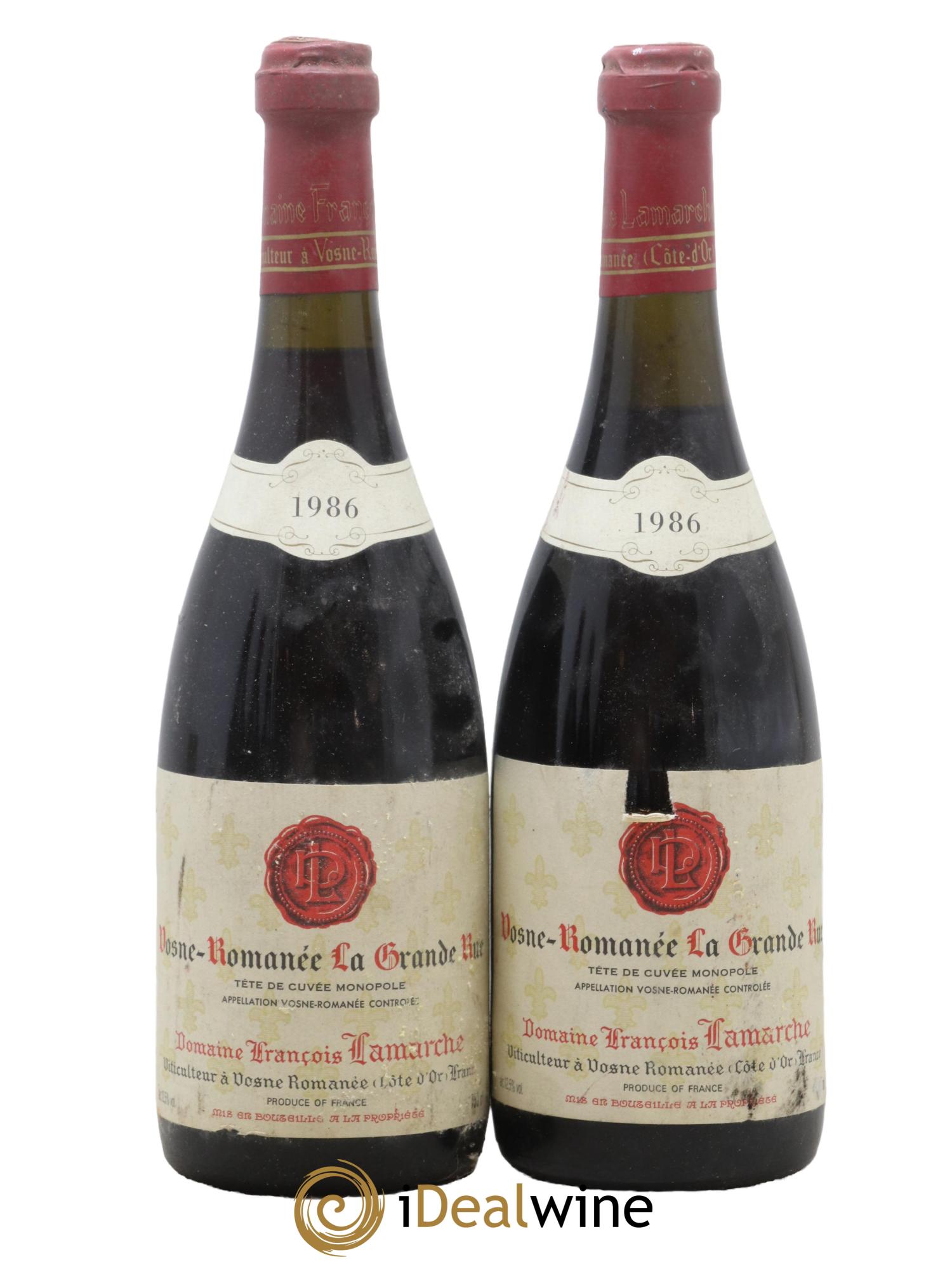 La Grande Rue Grand Cru Lamarche (Domaine) 1986 - Lot de 2 bouteilles - 0