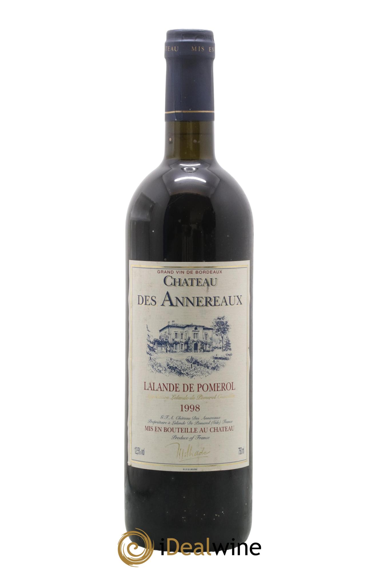 Lalande-de-Pomerol Château des Annereaux 1998 - Lot de 1 bouteille - 0
