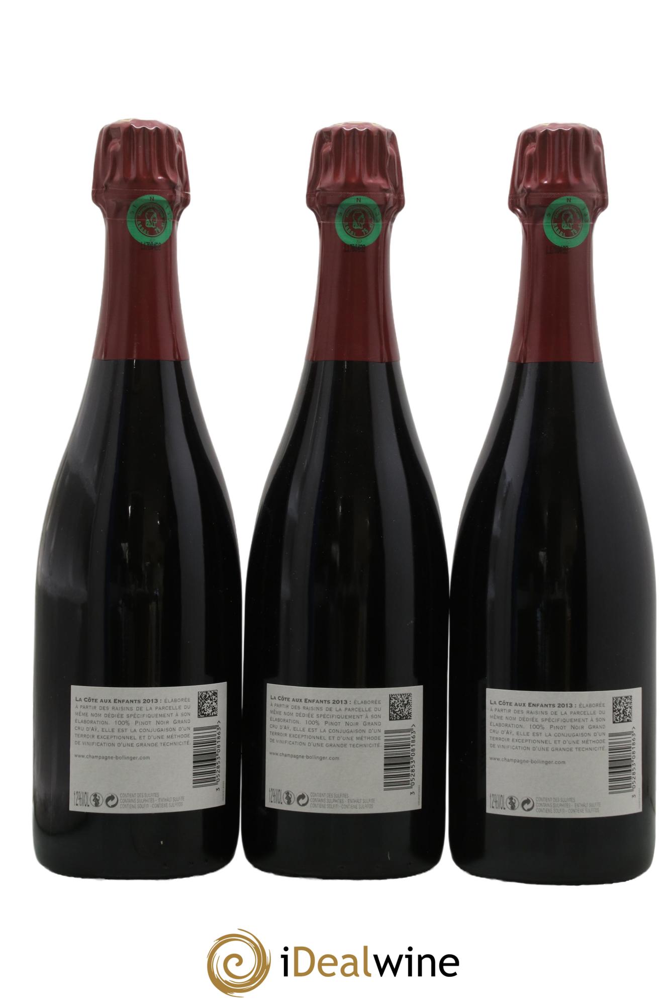 La Côte Aux Enfants Bollinger 2013 - Lotto di 3 bottiglie - 1