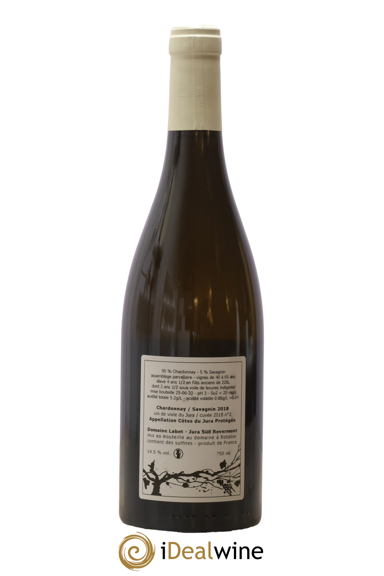 Côtes du Jura Vin de Voile Chardonnay-Savagnin cuvée de garde Romain - Julien - Charline Labet 2018 - Lot of 1 bottle - 1