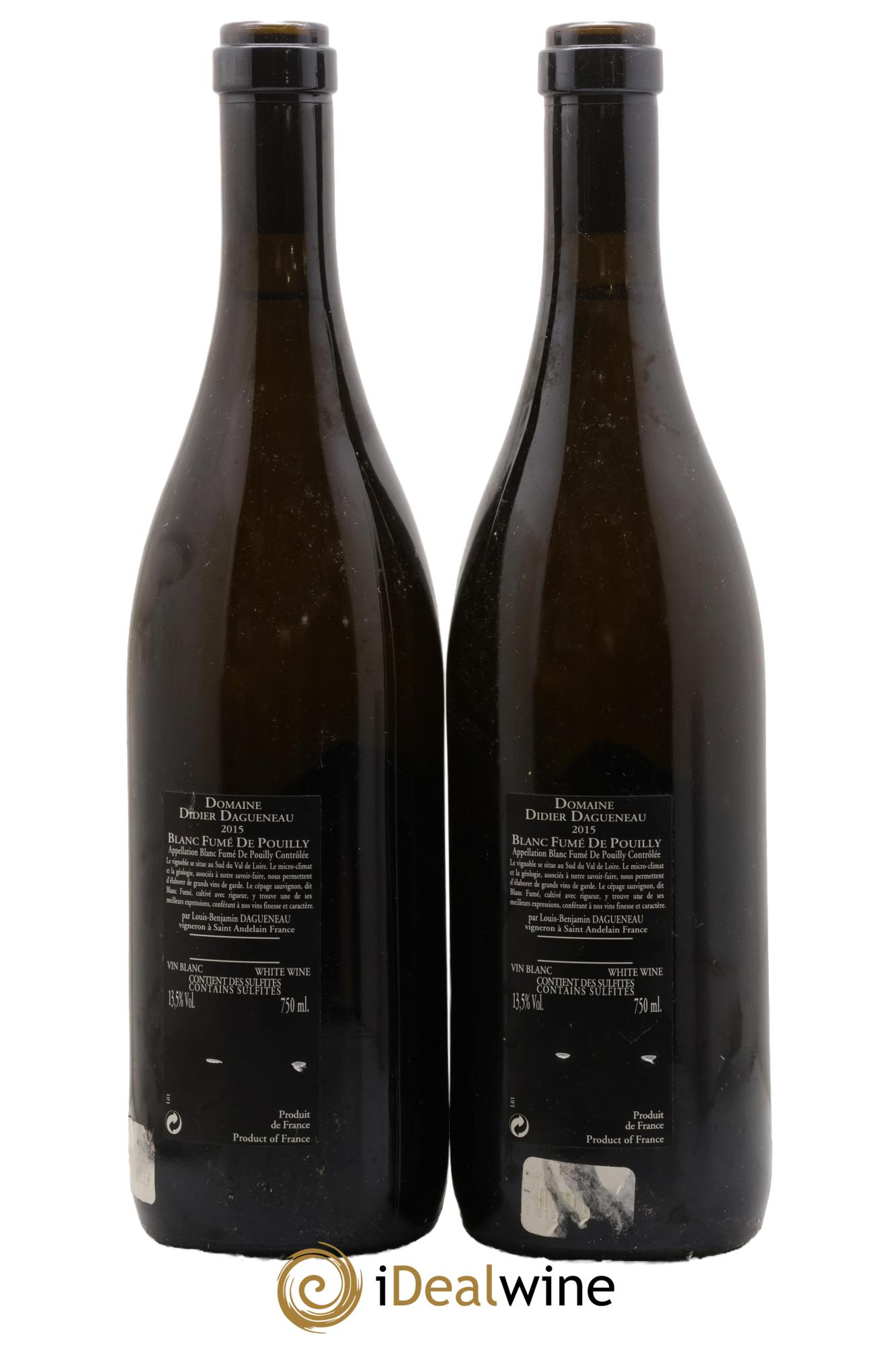 Vin de France (anciennement Pouilly-Fumé) Silex Dagueneau (Domaine Didier - Louis-Benjamin) 2015 - Lot de 2 bouteilles - 1