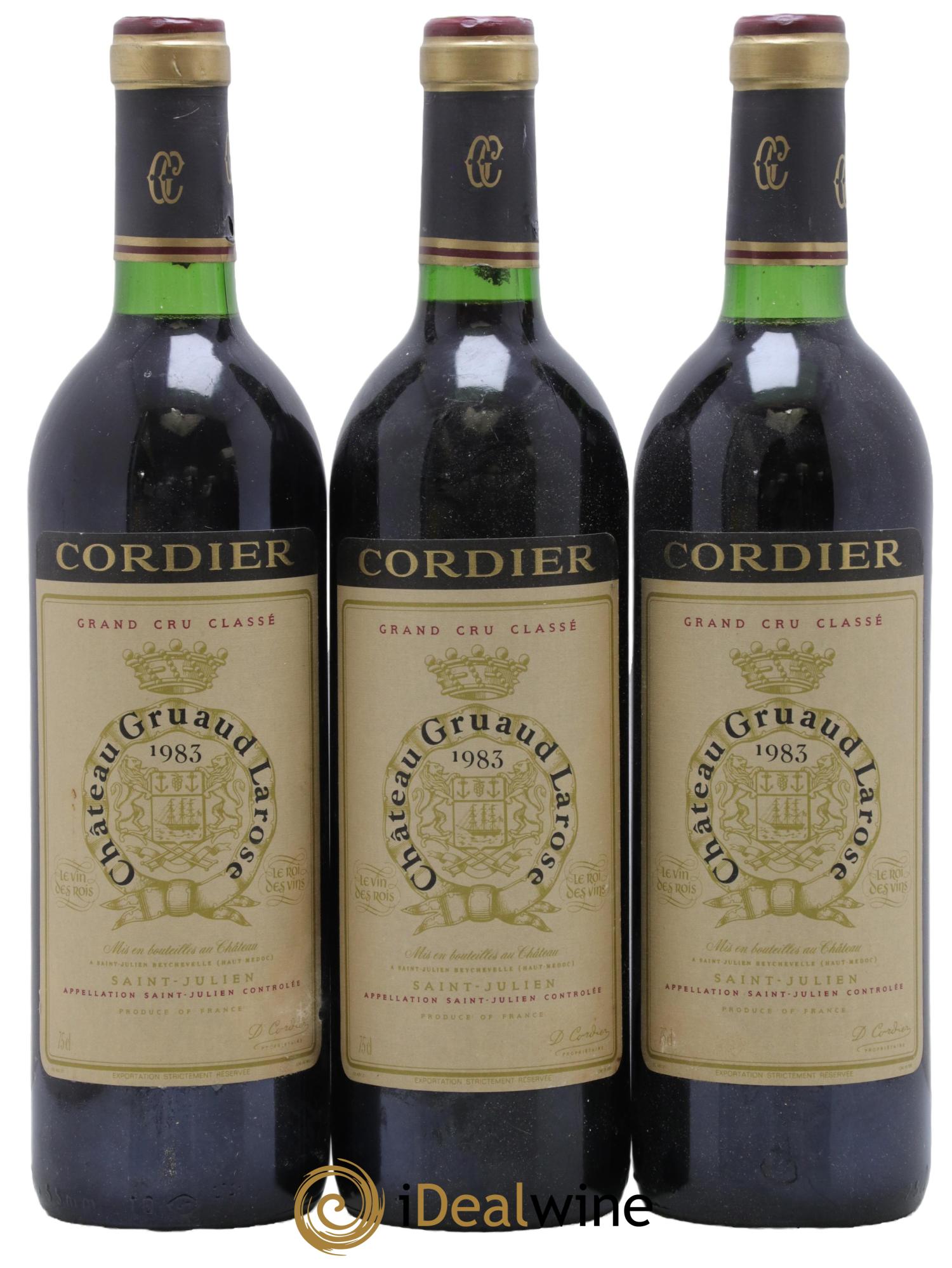 Château Gruaud Larose 2ème Grand Cru Classé 1983 - Lot de 3 bouteilles - 0