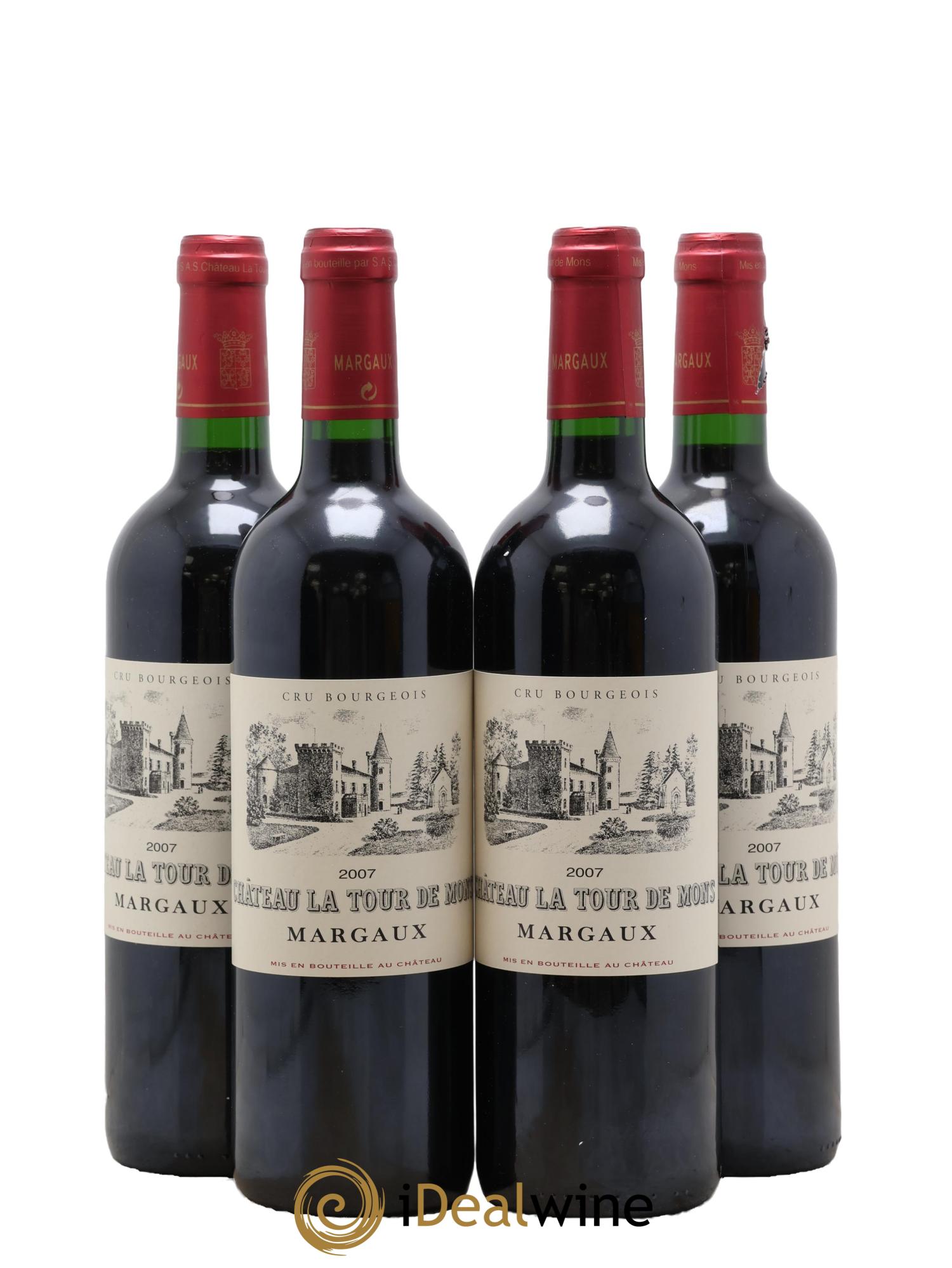 Château la Tour de Mons Cru Bourgeois 2007 - Lot de 4 bouteilles - 0