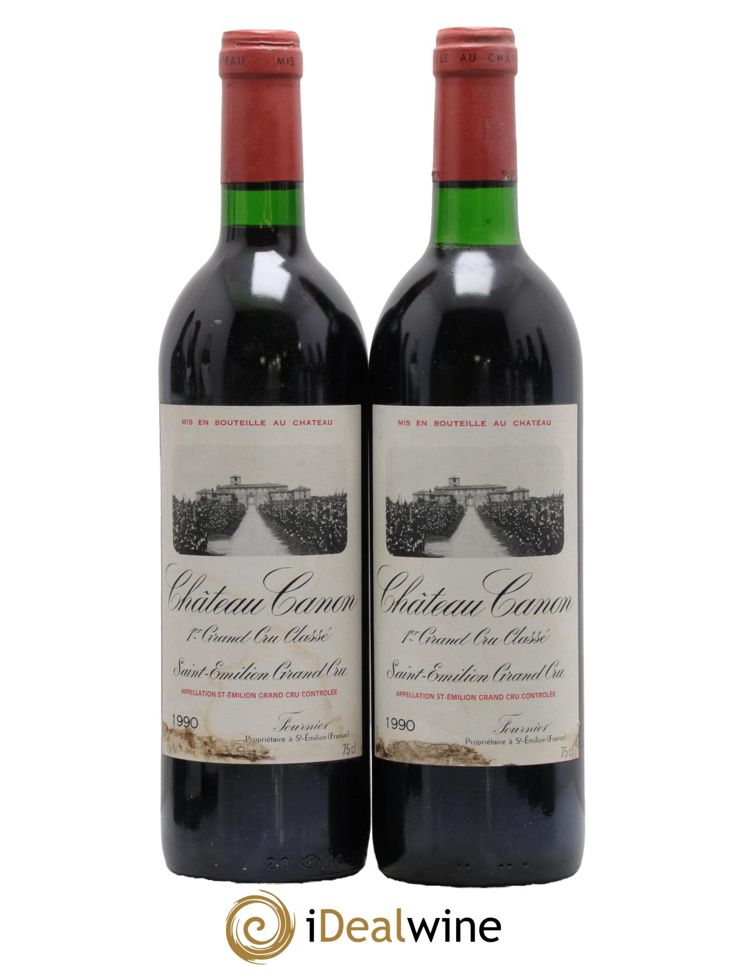 Château Canon 1er Grand Cru Classé B 1990 - Lotto di 2 bottiglie - 0