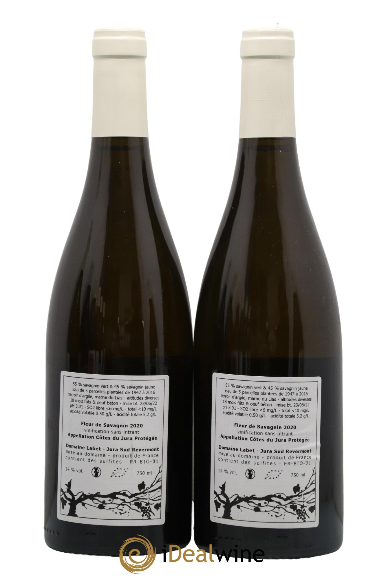 Côtes du Jura Fleur de Savagnin Romain - Julien - Charline Labet 2020 - Lot de 2 bouteilles - 1