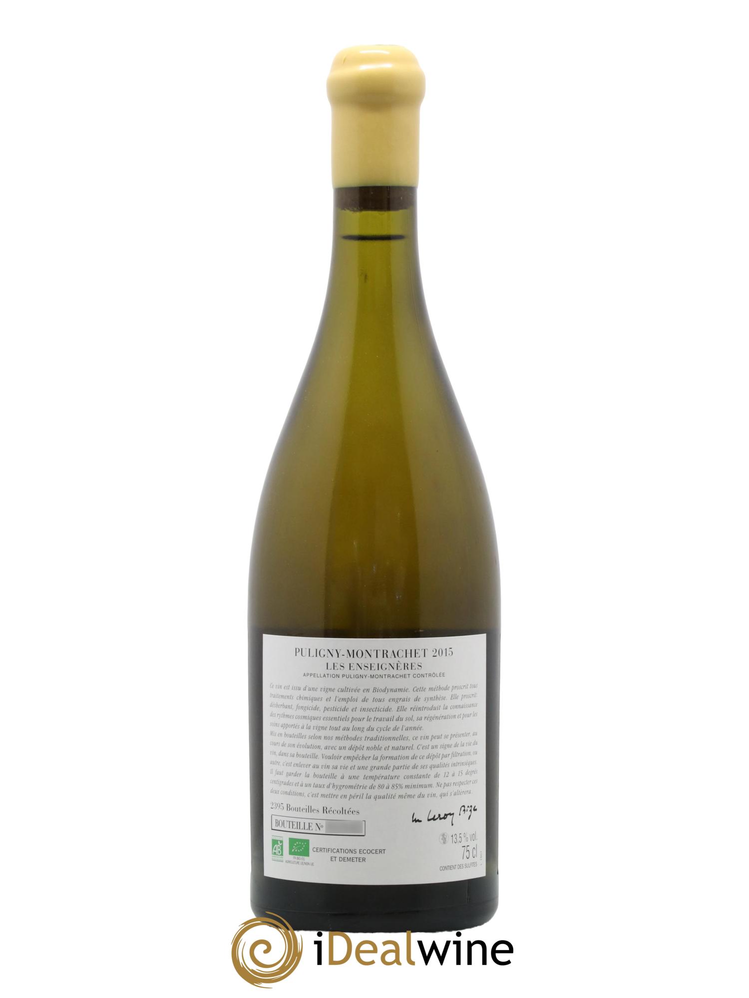 Puligny-Montrachet Les Enseignères d'Auvenay (Domaine)  2015 - Lot de 1 bouteille - 2