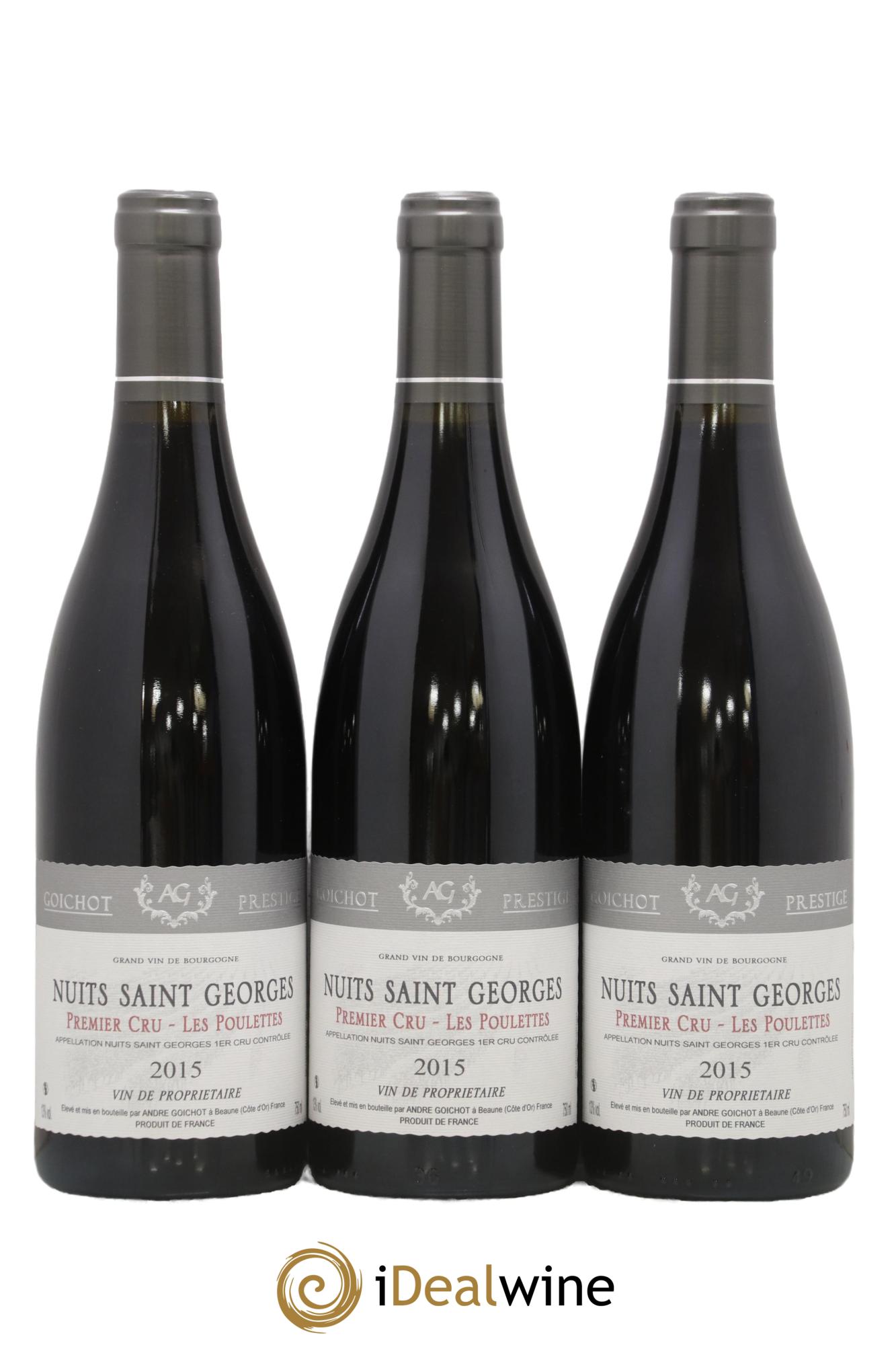 Nuits-Saint-Georges 1er Cru Les Poulettes Goichot 2015 - Lot de 3 bouteilles - 0