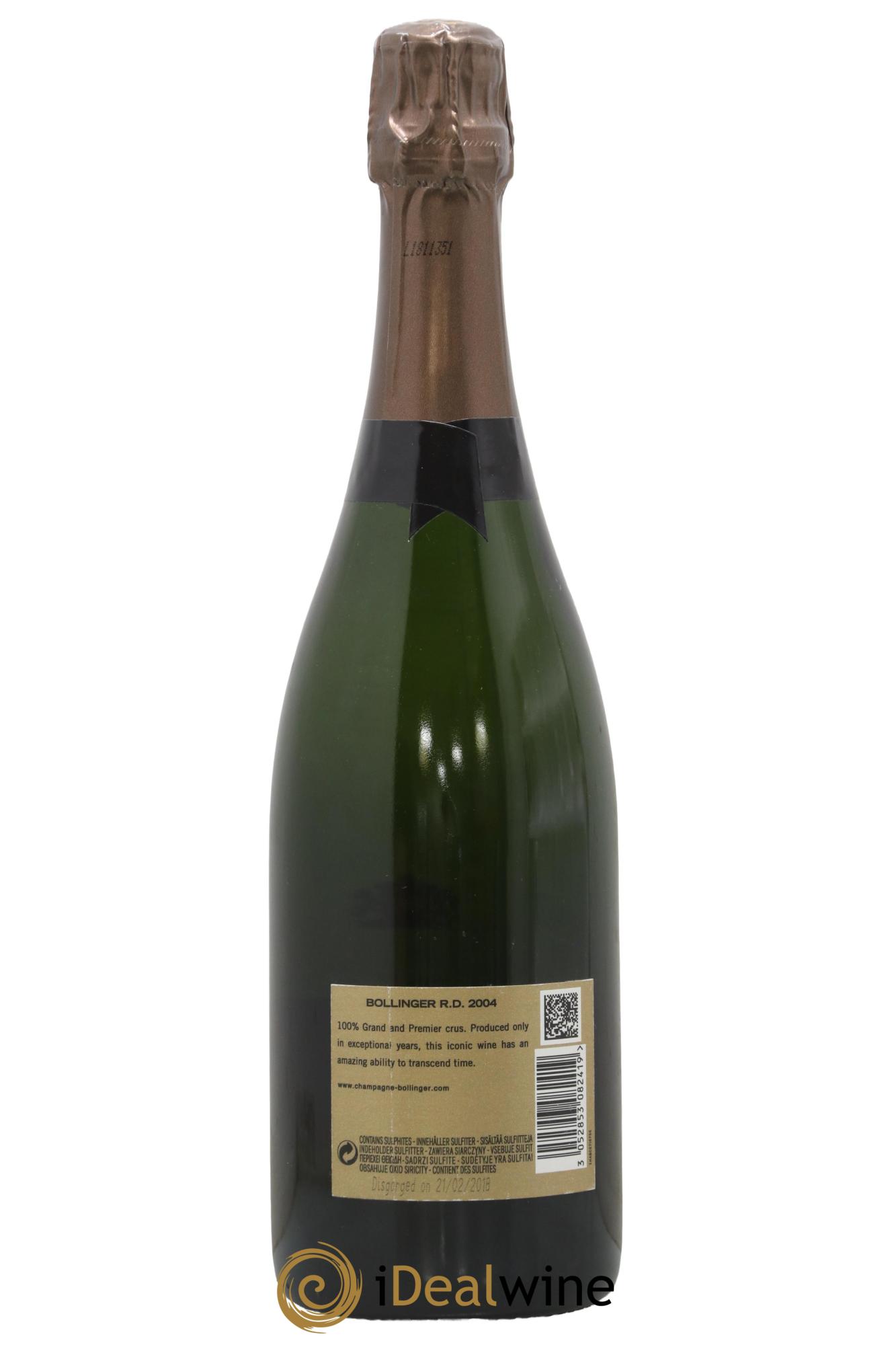 R.D. Extra-Brut Bollinger 2004 - Lot of 1 bottle - 1
