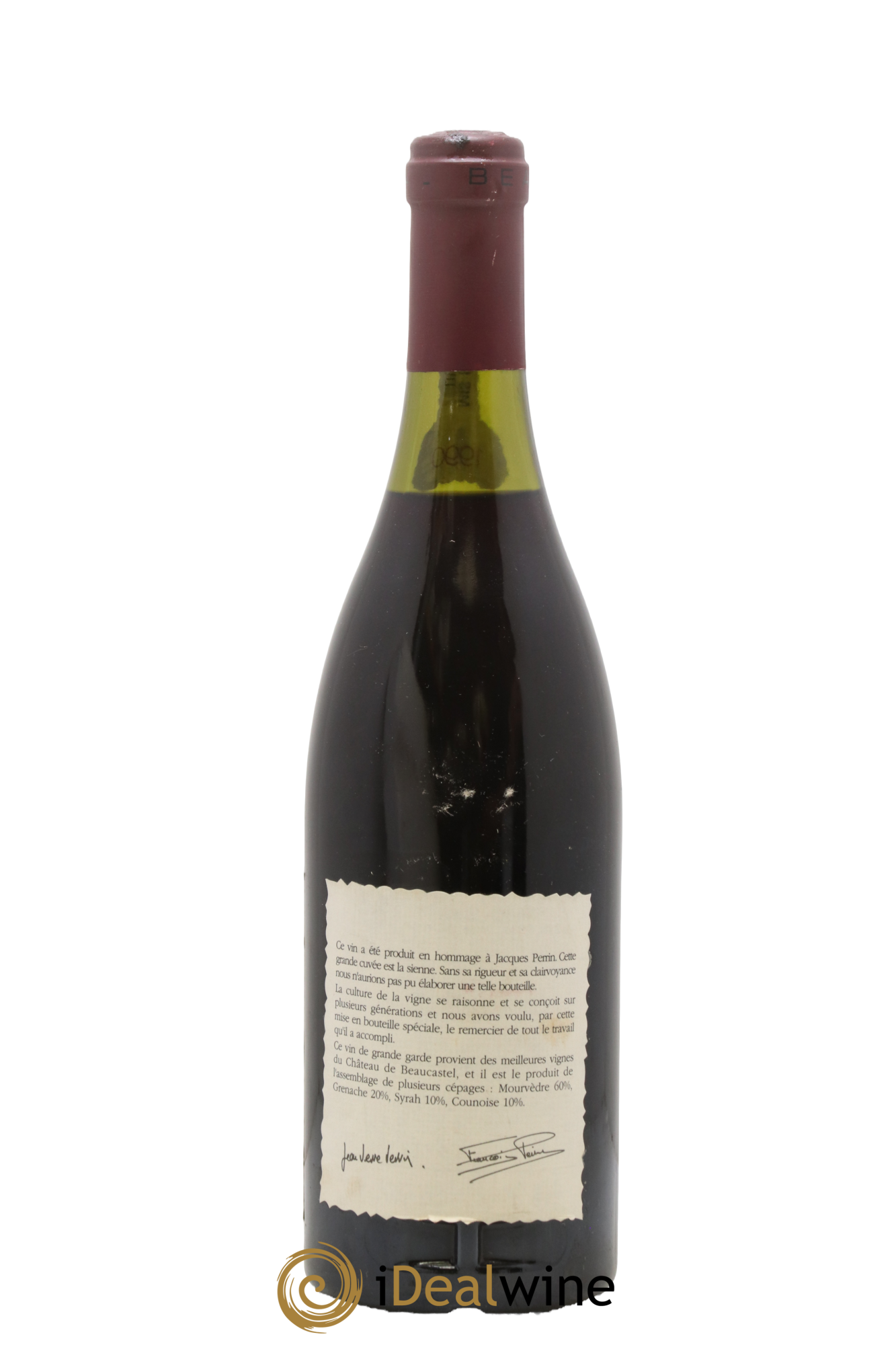 Châteauneuf-du-Pape Château de Beaucastel Hommage à Jacques Perrin Famille Perrin 1990 - Lot de 1 bouteille - 1