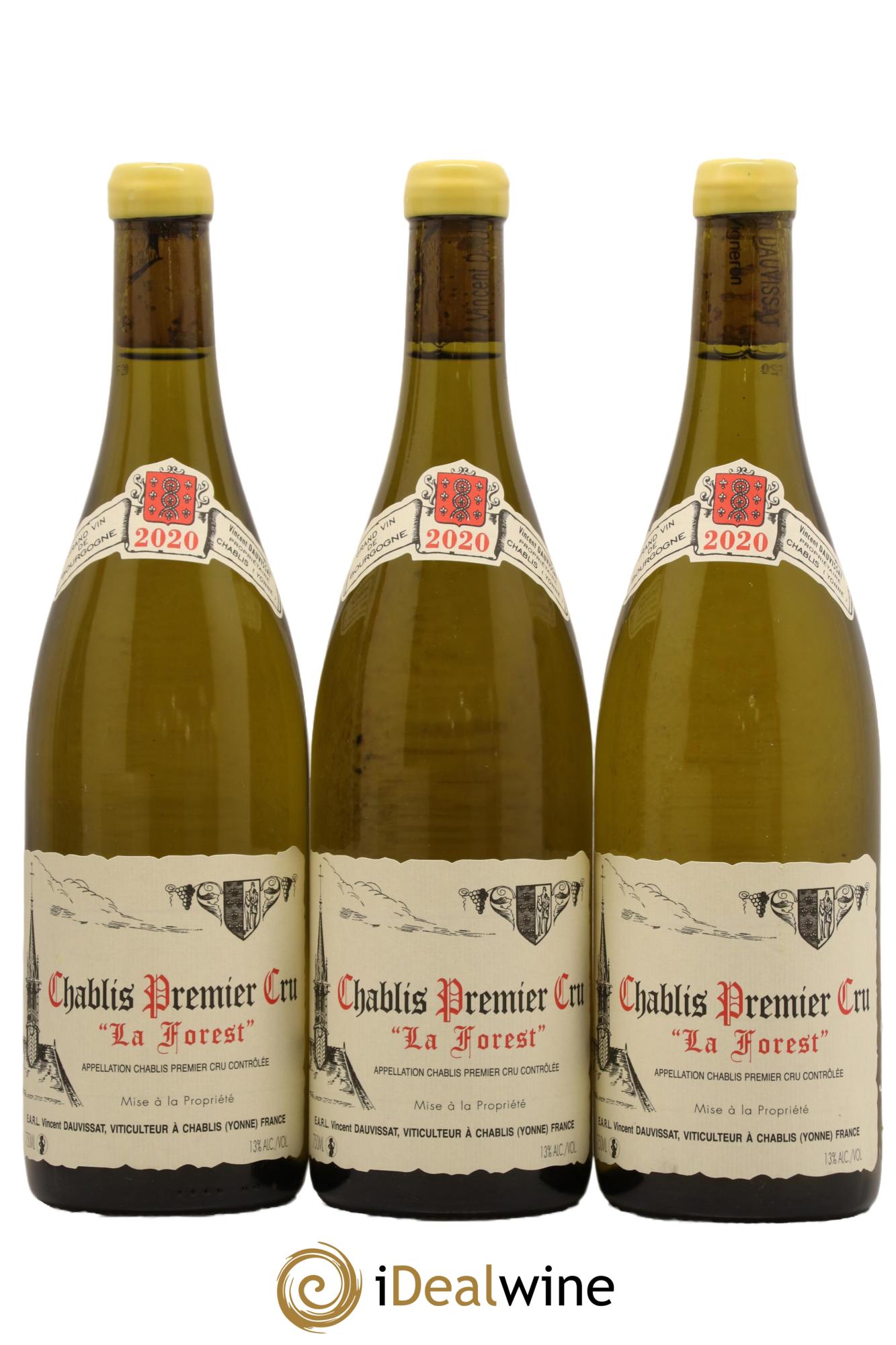 Chablis 1er Cru La Forest Vincent Dauvissat (Domaine) 2020 - Lot de 3 bouteilles - 0