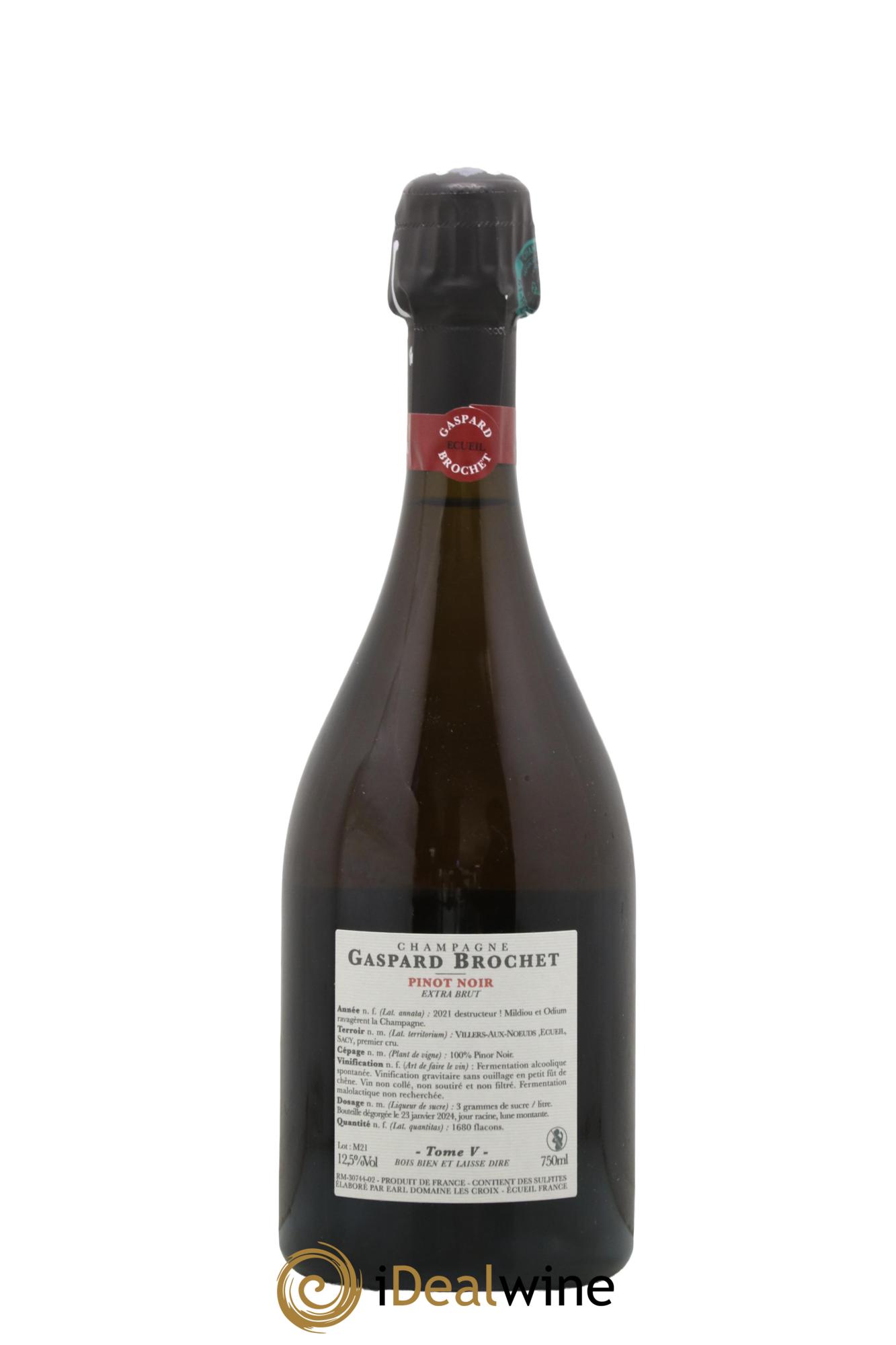Pinot Noir Extra-Brut Tome V Gaspard Brochet - Posten von 1 Flasche - 1