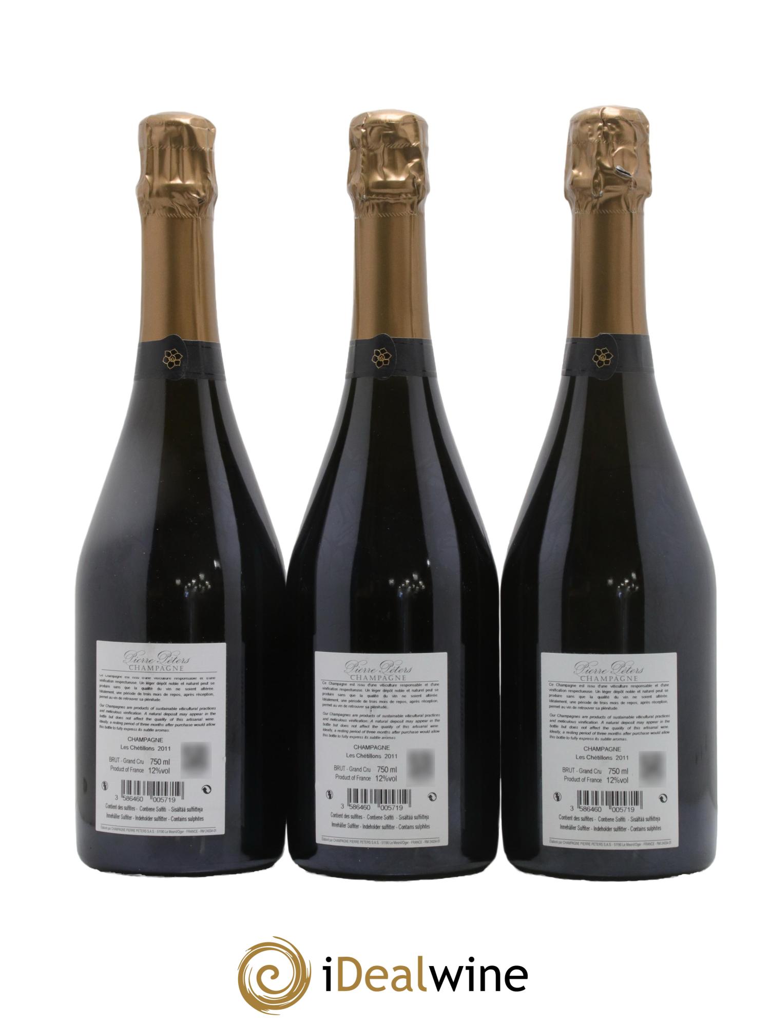 Cuvée Spéciale les Chétillons Blanc de Blancs Brut Pierre Péters 2011 - Lotto di 3 bottiglie - 1