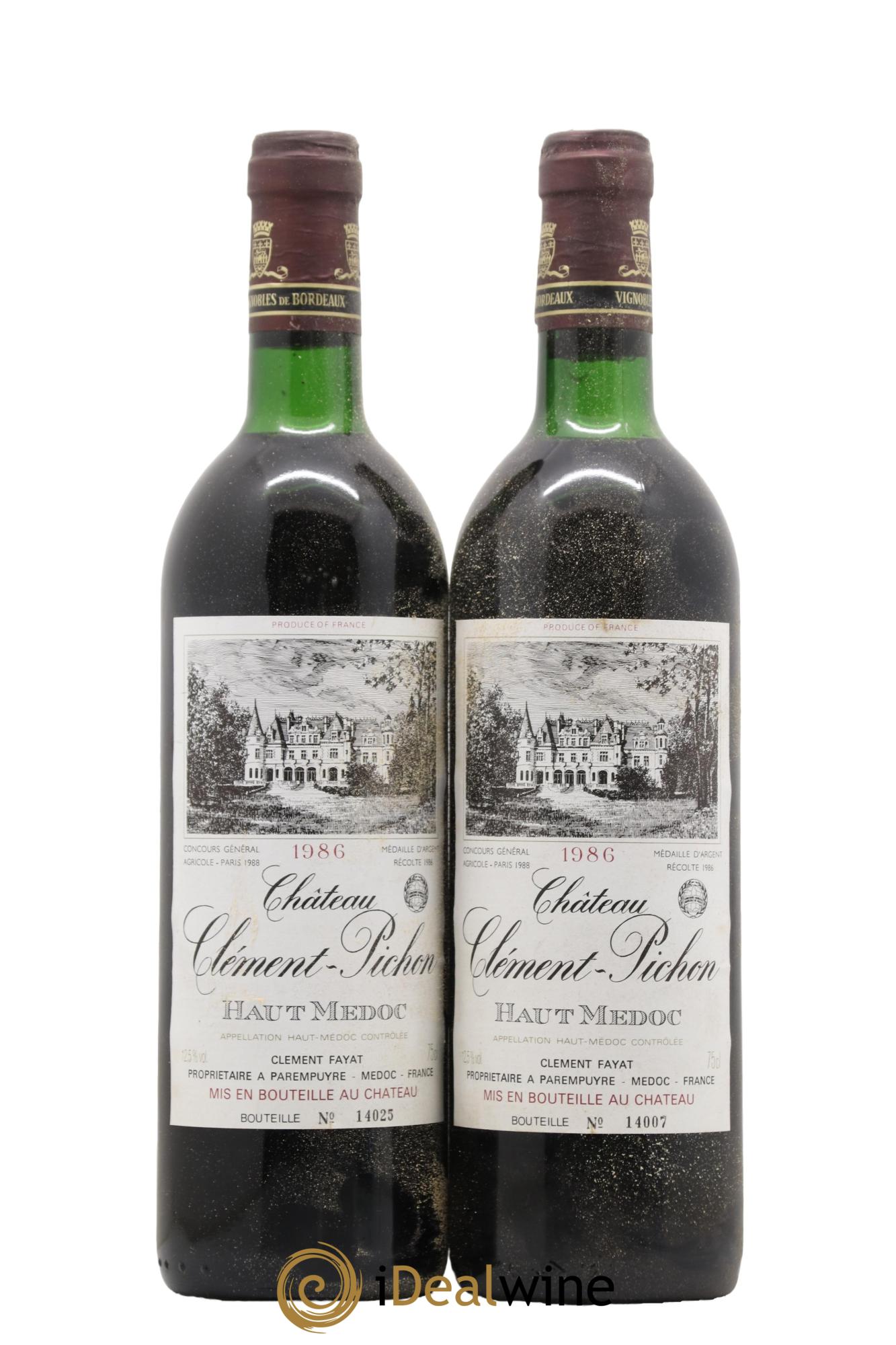 Château Clément-Pichon Cru Bourgeois 1986 - Lot de 2 bouteilles - 0