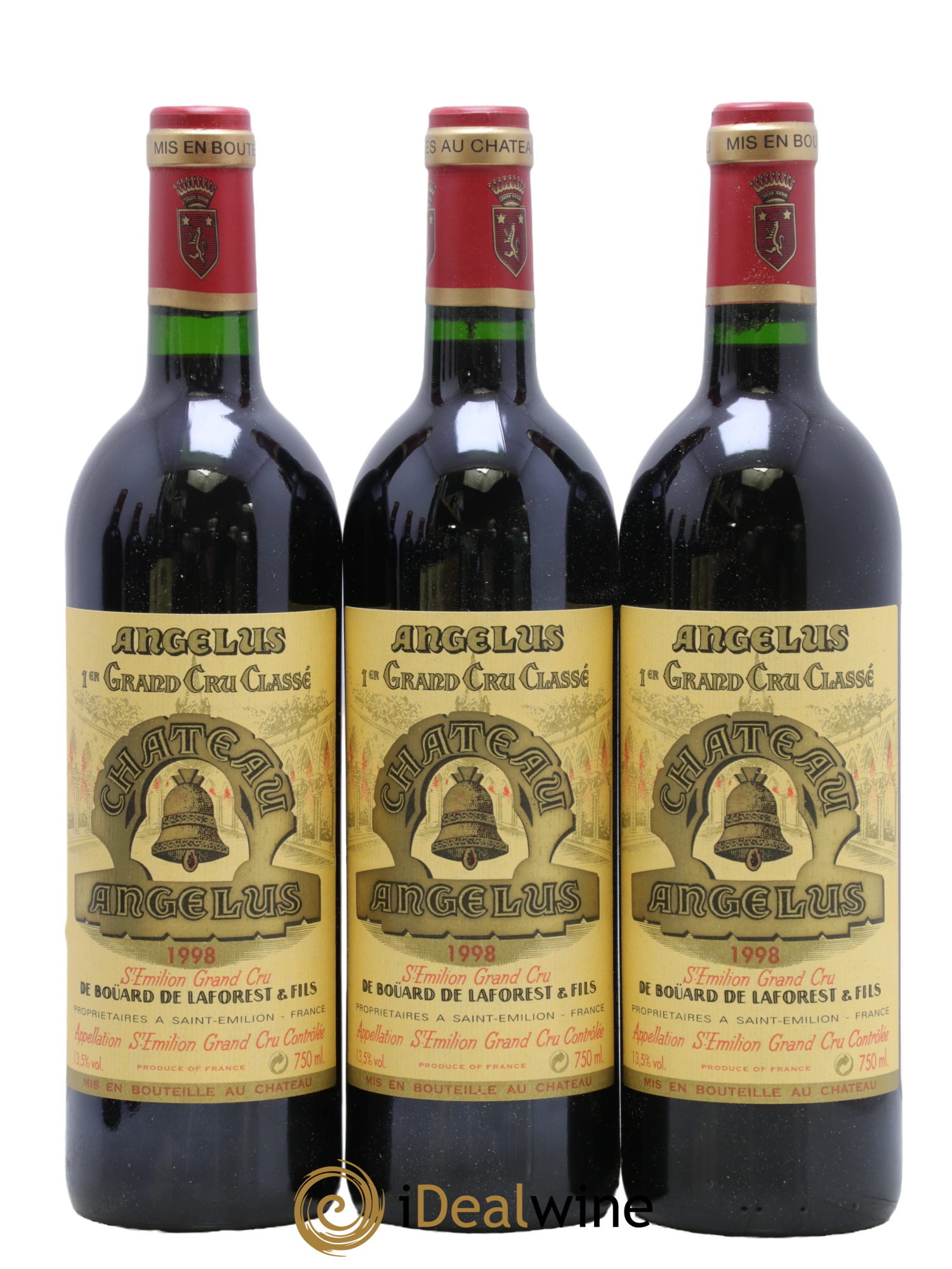 Château Angélus 1er Grand Cru Classé A 1998 - Lot of 12 bottles - 1