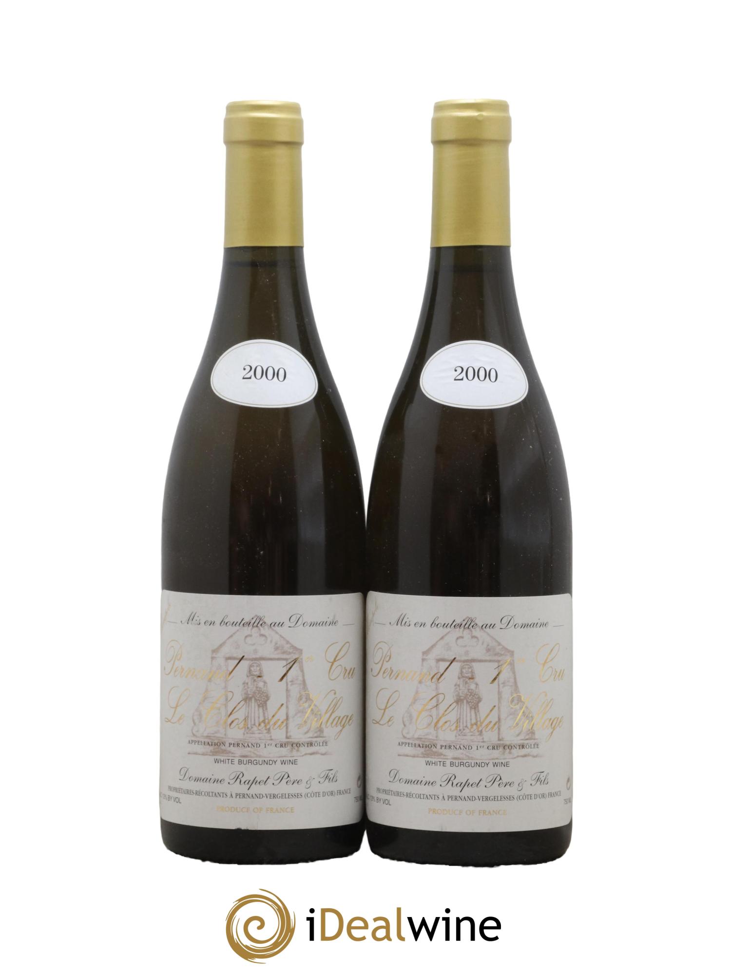 Pernand-Vergelesses 1er Cru Le Clos du Village Rapet Père & Fils 2000 - Lotto di 2 bottiglie - 0