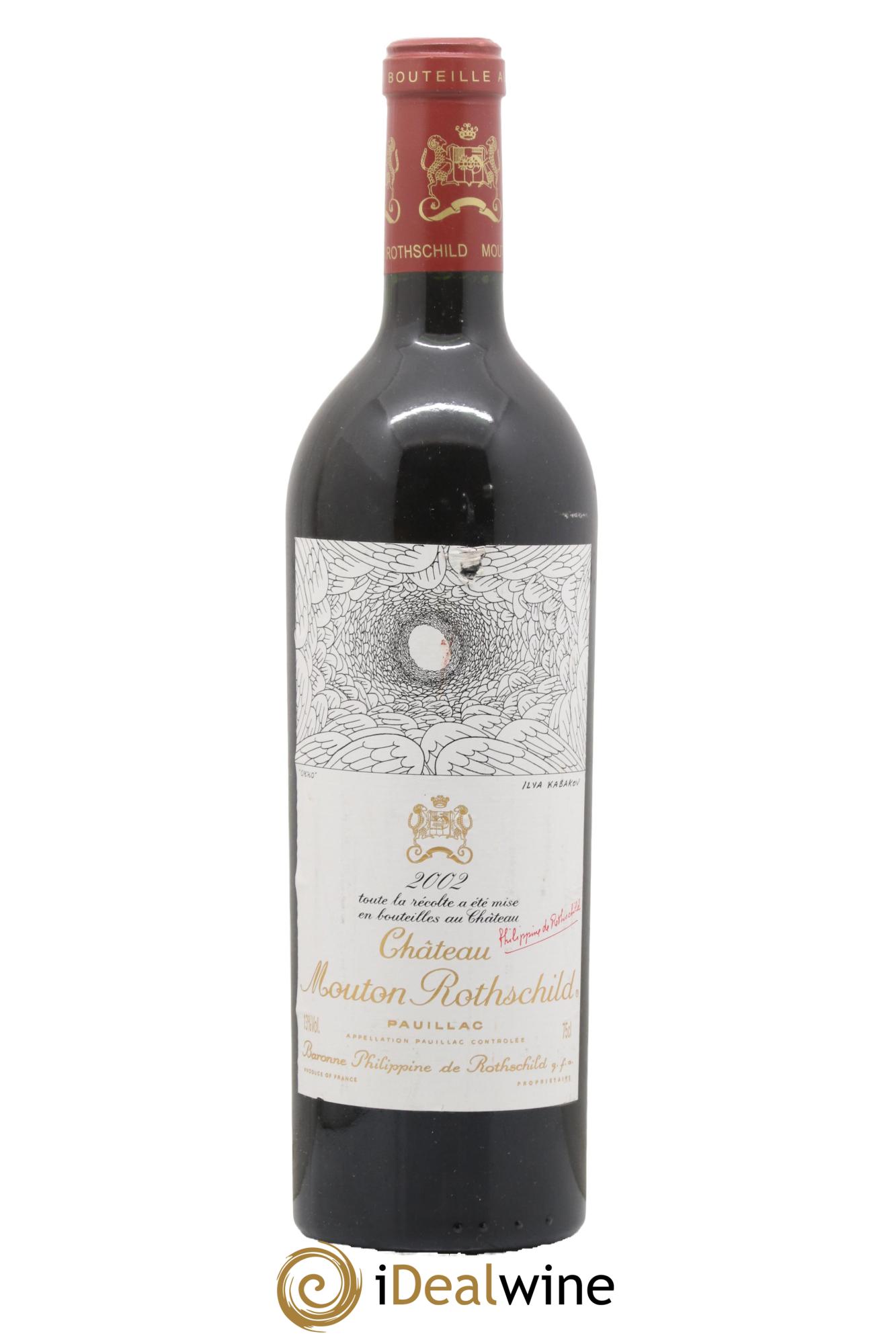Château Mouton Rothschild 1er Grand Cru Classé 2002 - Lot de 1 bouteille - 0