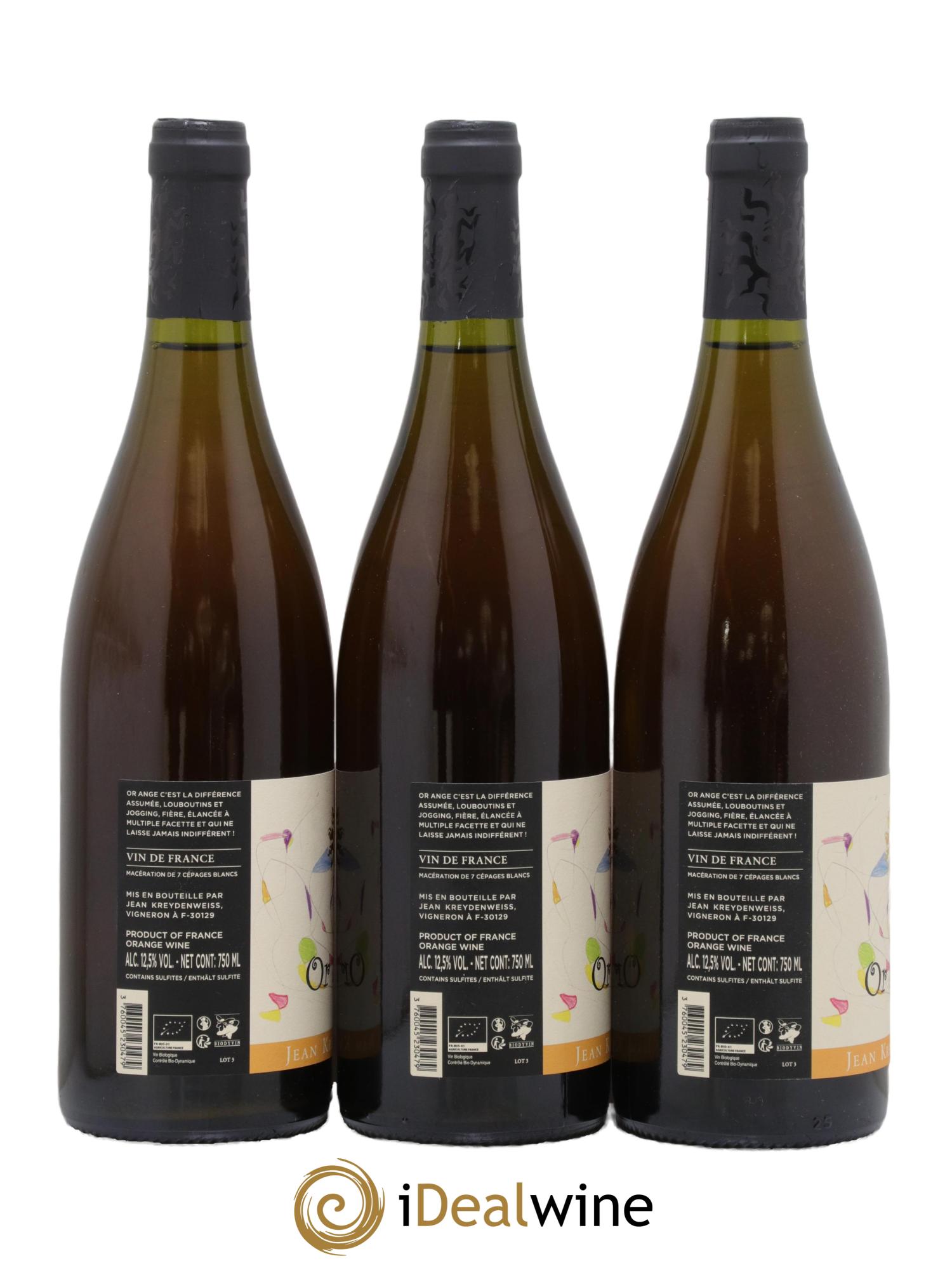 Vin de France Or Ange blanc de macération Mark Kreydenweiss 2022 - Lot de 3 bouteilles - 1