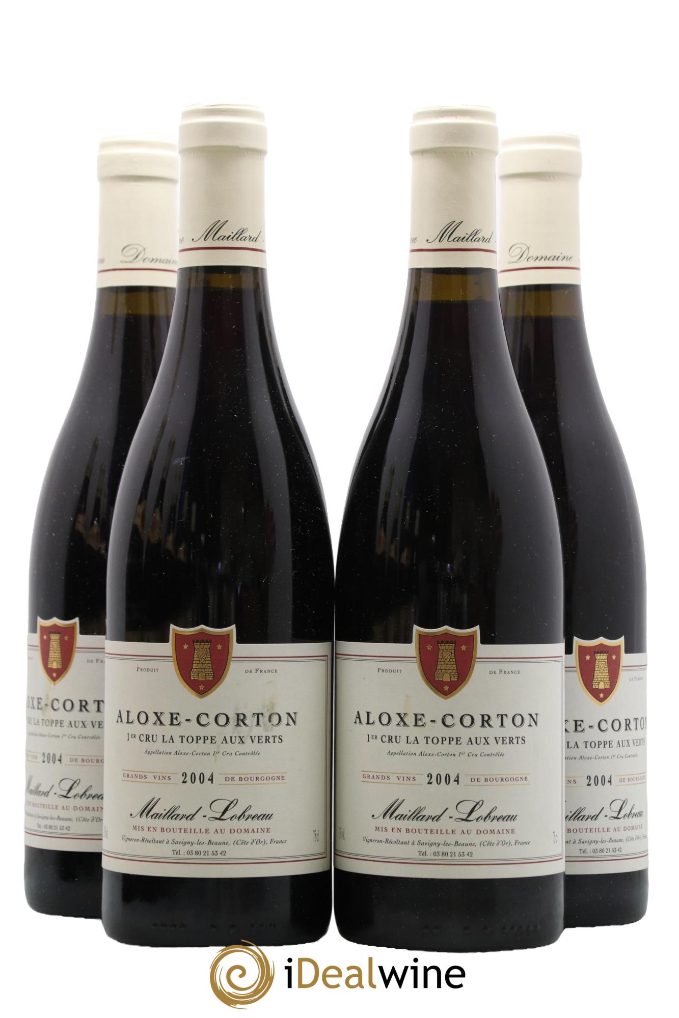 Aloxe-Corton 1er Cru La Toppe Aux Verts Domaine Maillard Lobreau 2004 - Lot de 4 bouteilles - 0