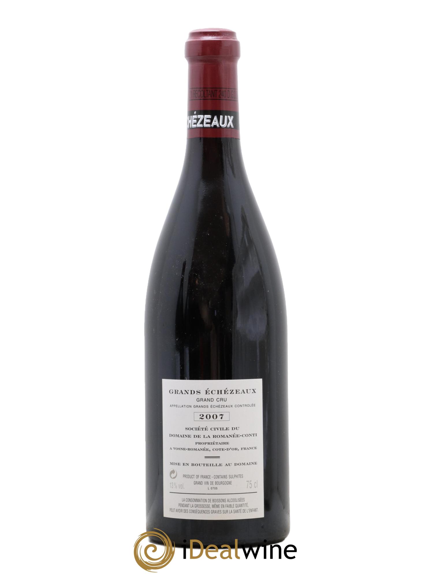Grands-Echezeaux Grand Cru Domaine de la Romanée-Conti  2007 - Posten von 1 Flasche - 1