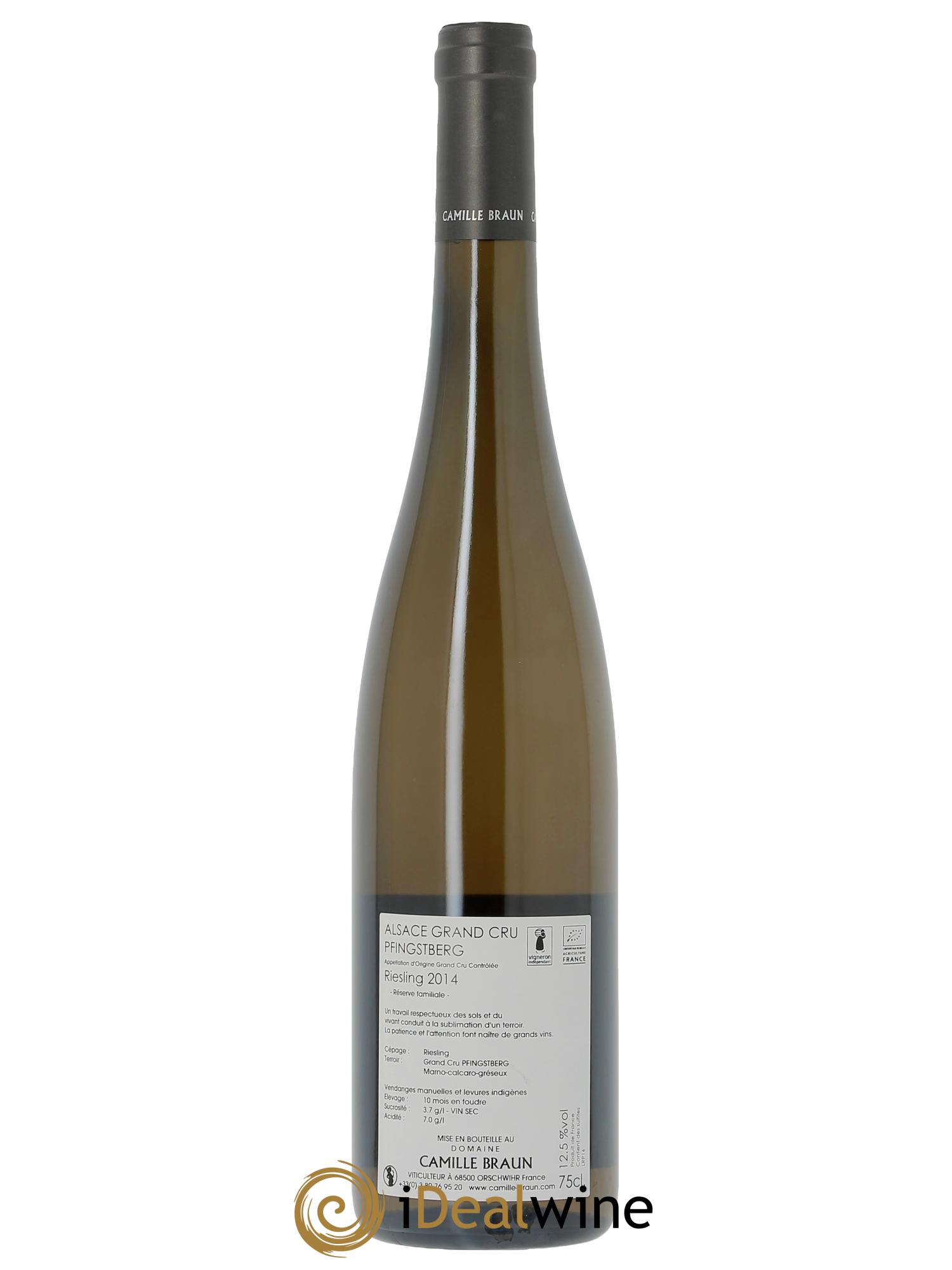 Alsace Grand Cru Pfintsberg Riesling Camille Braun (Domaine)  2014 - Lot of 1 bottle - 1