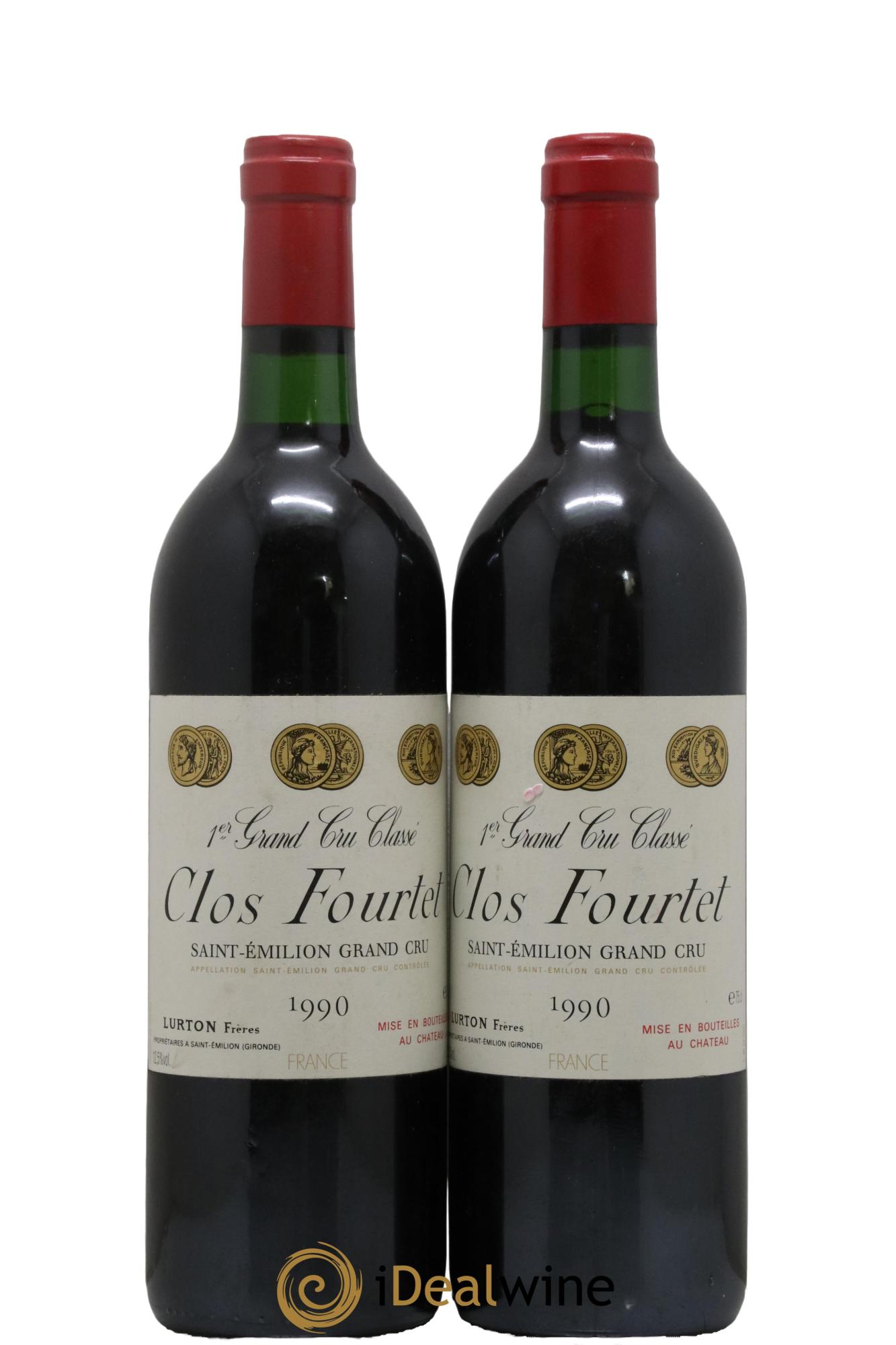 Clos Fourtet 1er Grand Cru Classé B 1990 - Lot de 2 bouteilles - 0
