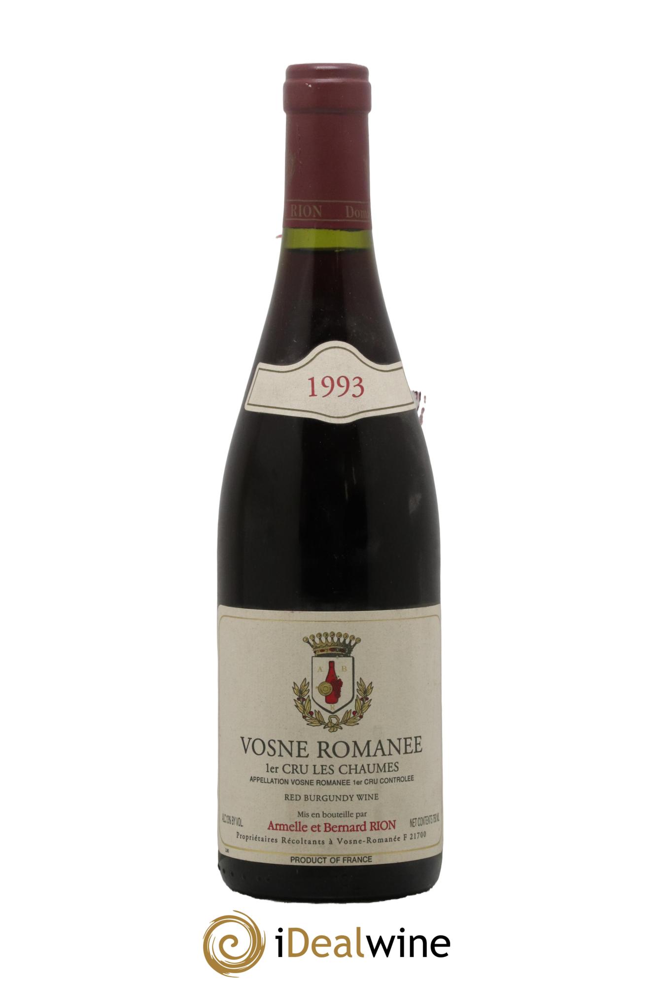 Vosne-Romanée 1er Cru Les Chaumes Armelle et Bernard Rion 1993 - Lot de 1 bouteille - 0