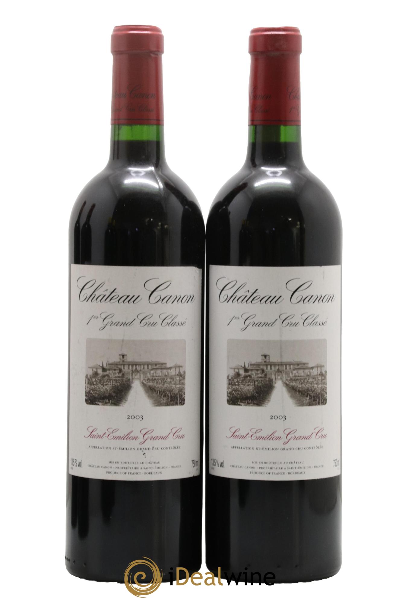 Château Canon 1er Grand Cru Classé B 2003 - Lot of 2 bottles - 0