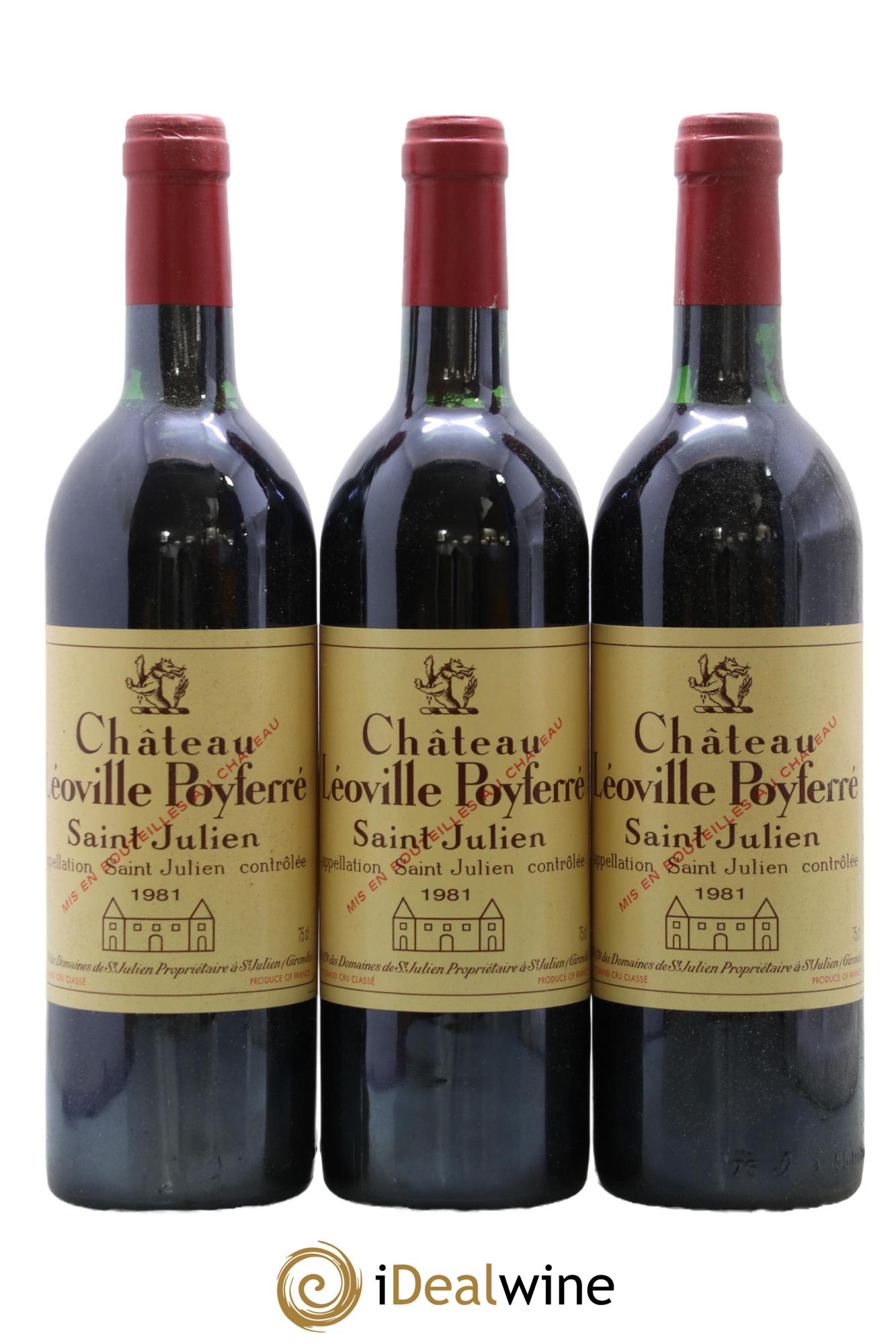 Château Léoville Poyferré 2ème Grand Cru Classé 1981 - Lot de 3 bouteilles - 0
