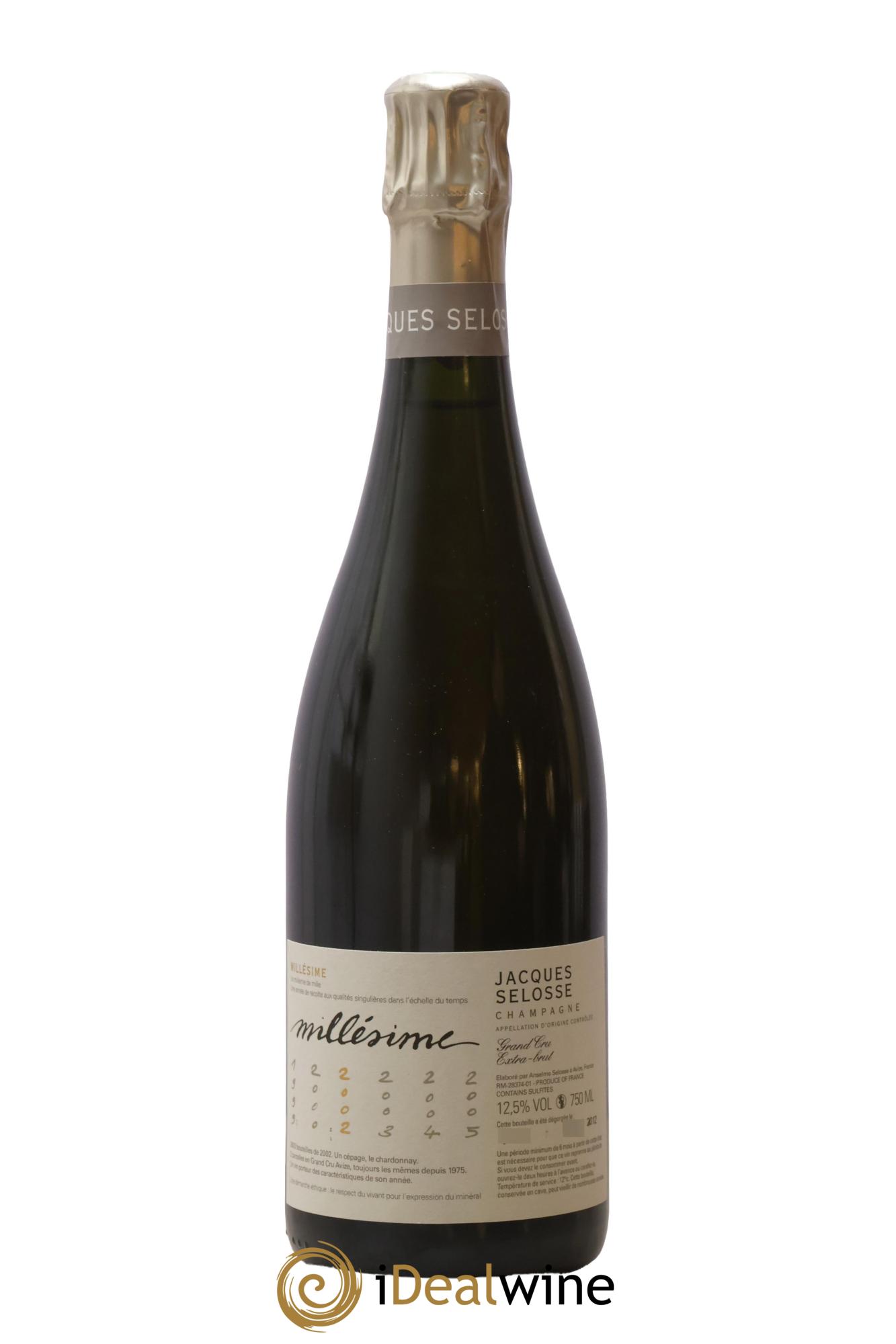 Blanc de Blancs Grand Cru Extra-Brut Jacques Selosse 2002 - Lot de 1 bouteille - 0