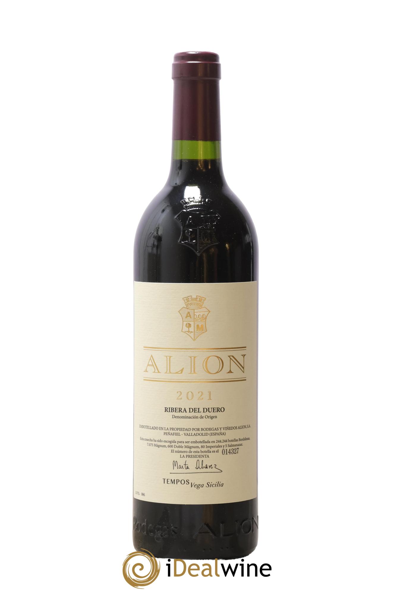 Ribera Del Duero DO Vega Sicilia Alion Famille Alvarez 2021 - Lot of 1 bottle - 0