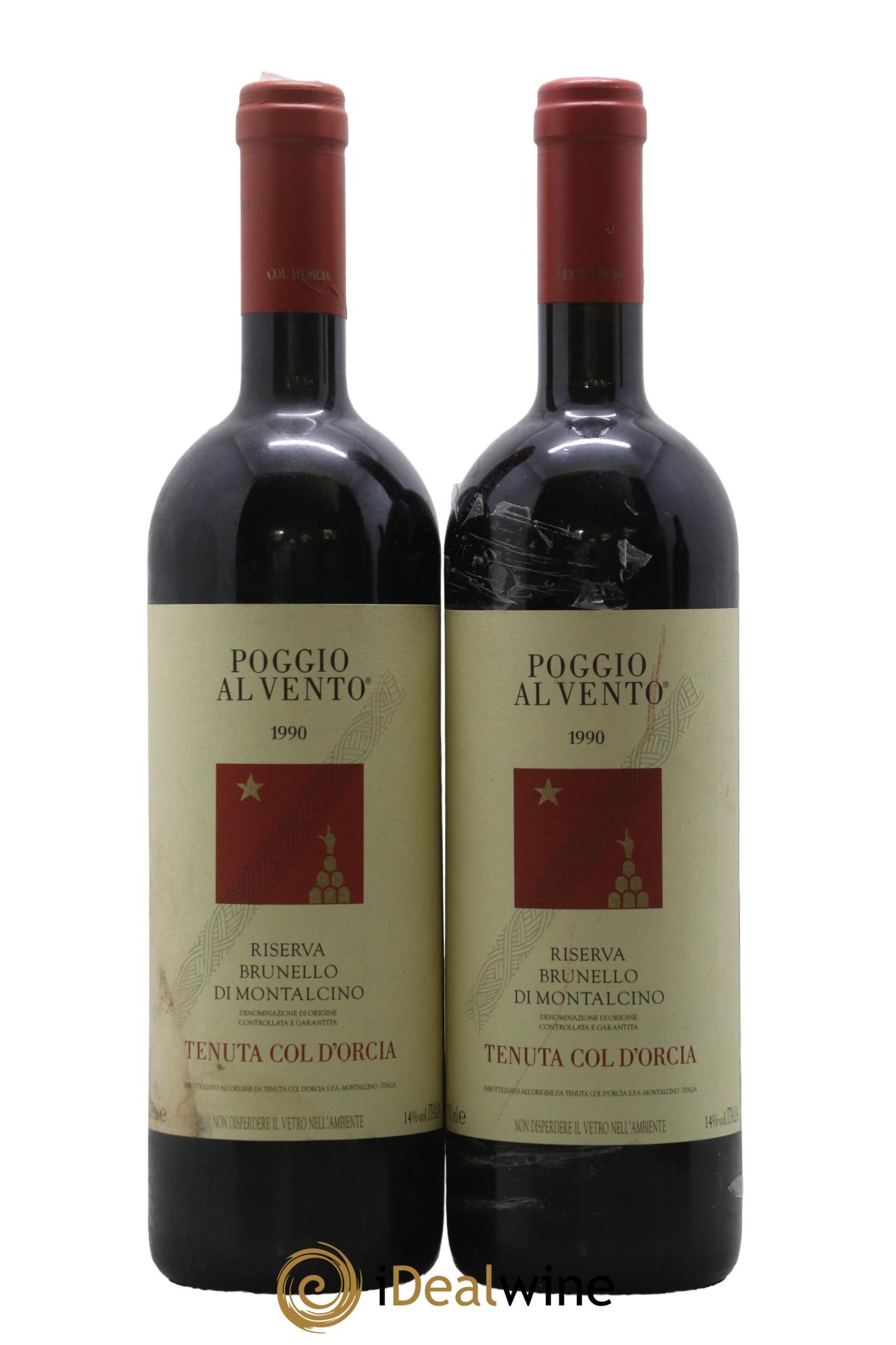 Brunello di Montalcino DOCG Riserva Poggio al Vento Tenuta Col d'Orcia 1990 - Lotto di 2 bottiglie - 0