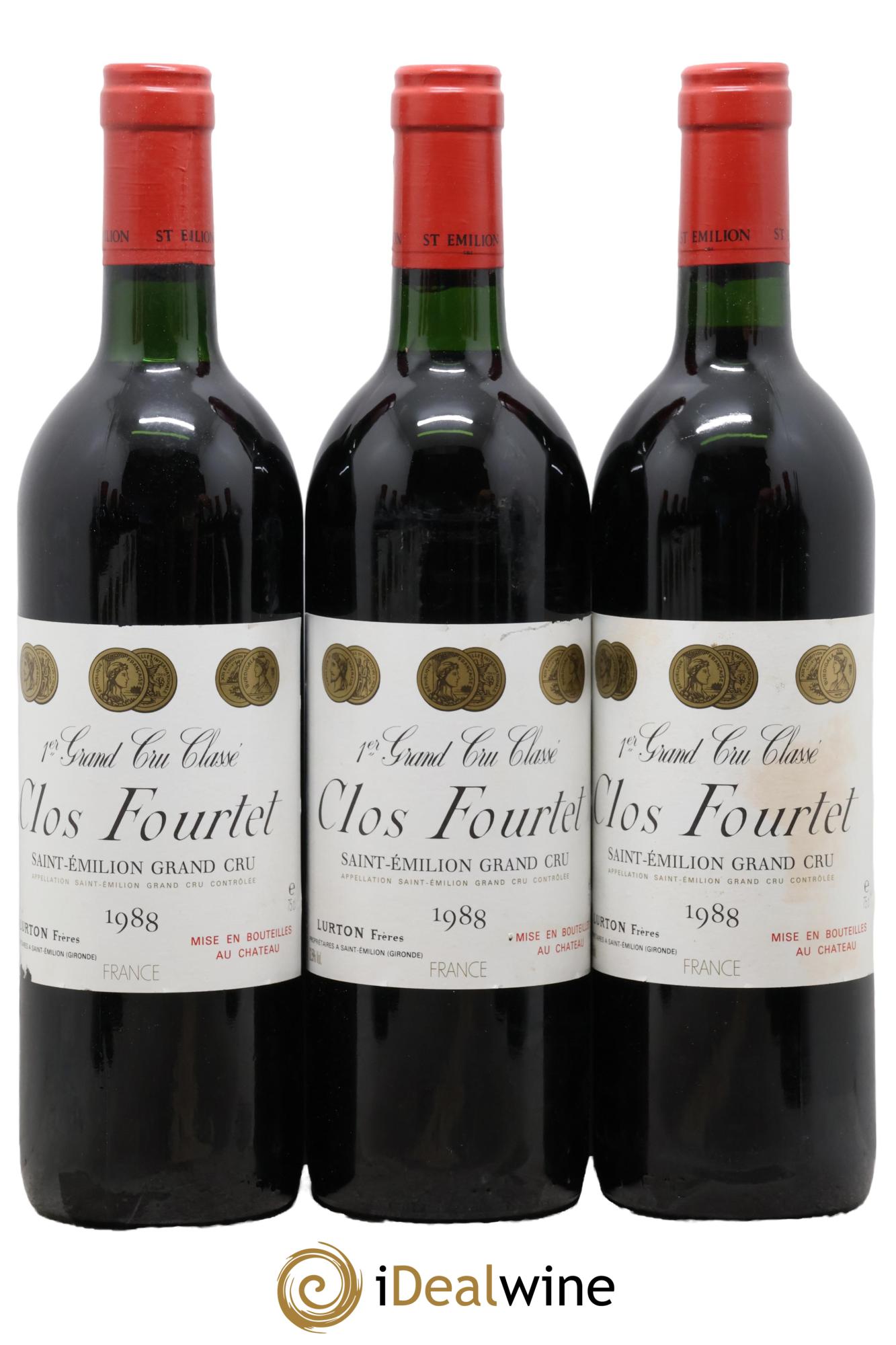 Clos Fourtet 1er Grand Cru Classé B 1988 - Lot de 3 bouteilles - 0