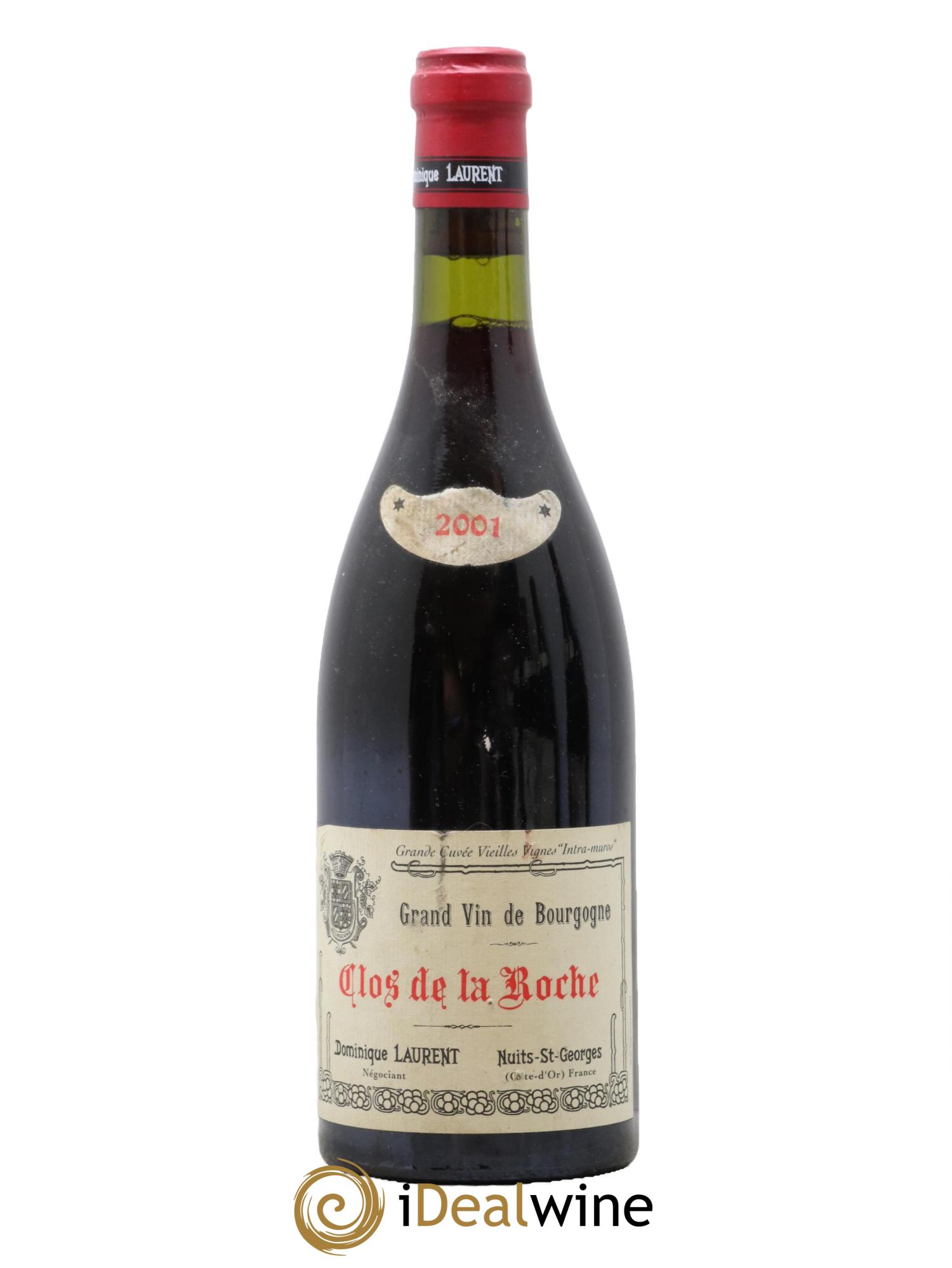 Clos de la Roche Grand Cru Vieilles vignes Intra-muros Dominique Laurent 2001 - Lot de 1 bouteille - 0