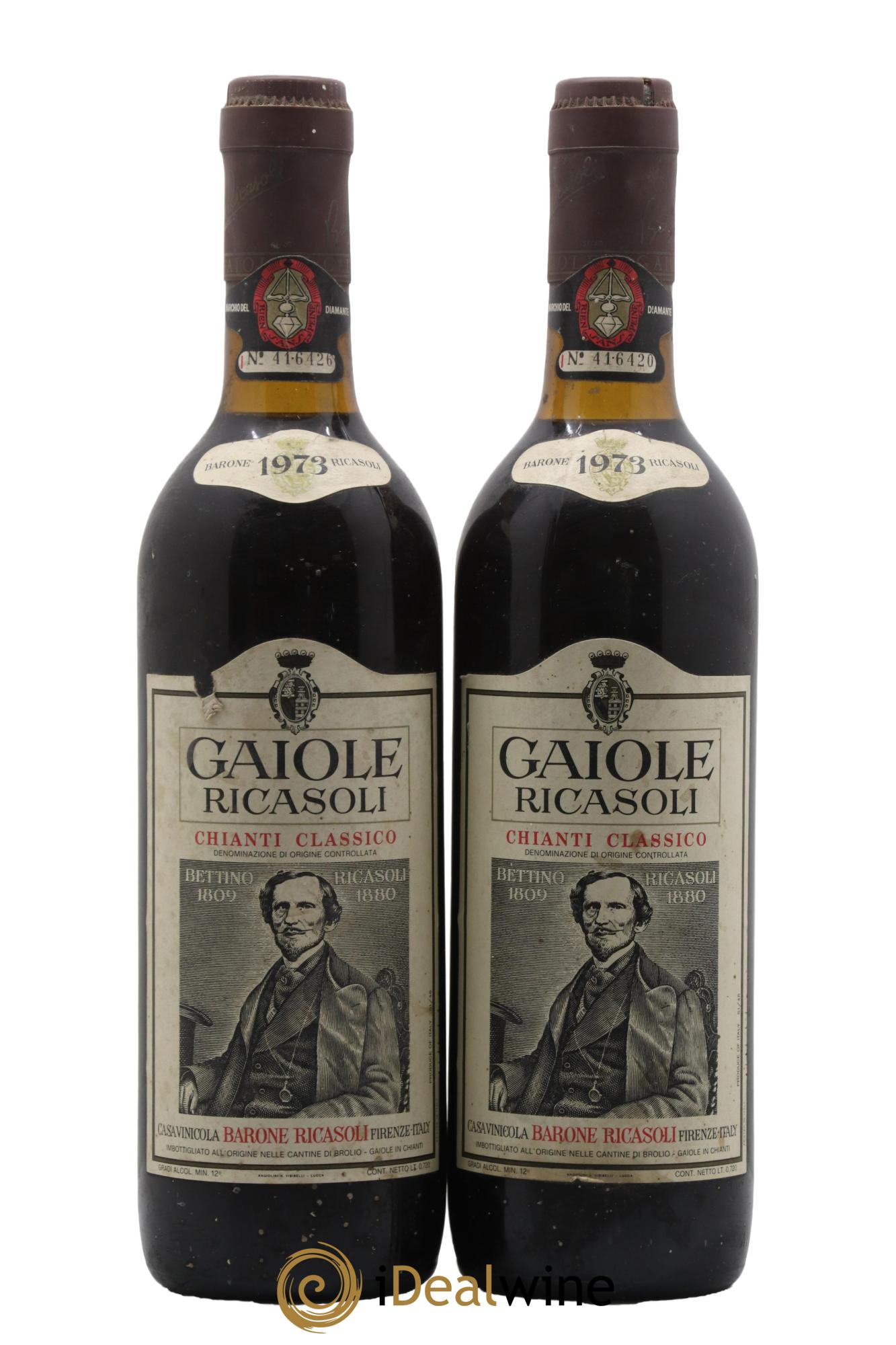 Chianti Classico DOCG Gaiole Ricasoli 1973 - Lotto di 2 bottiglie - 0