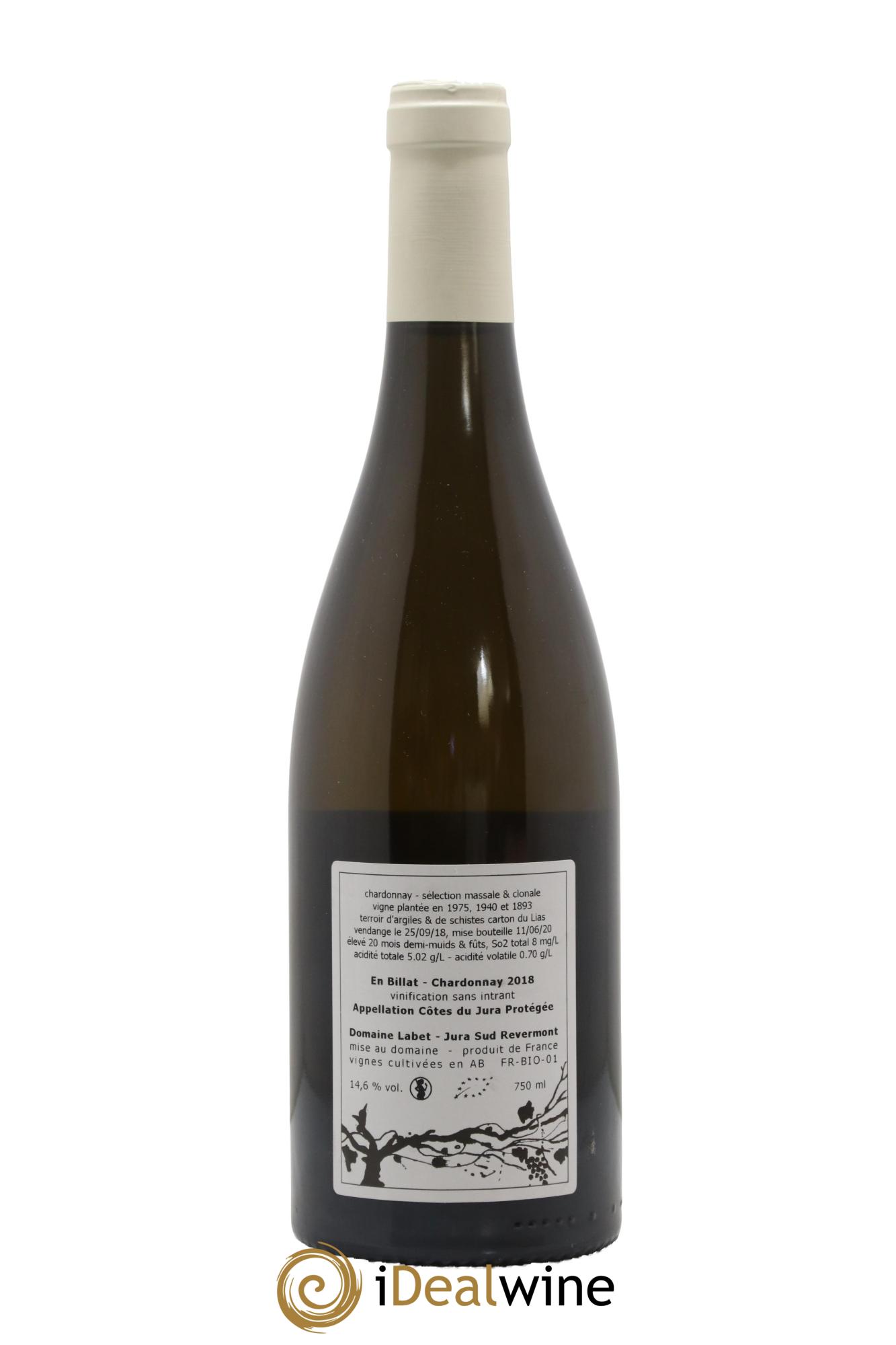 Côtes du Jura Chardonnay En Billat Labet (Domaine)  2018 - Lot of 1 bottle - 1