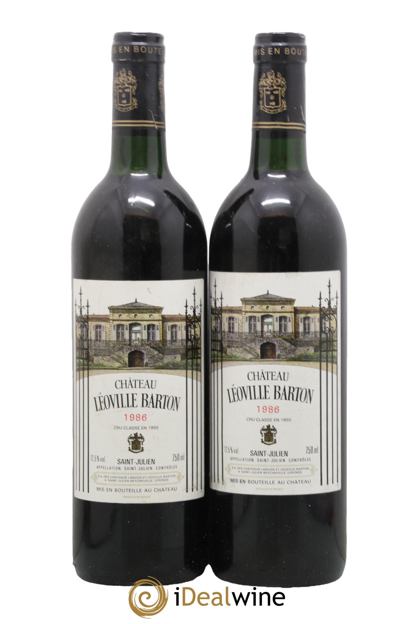 Château Léoville Barton 2ème Grand Cru Classé 1986 - Lot de 2 bouteilles - 0