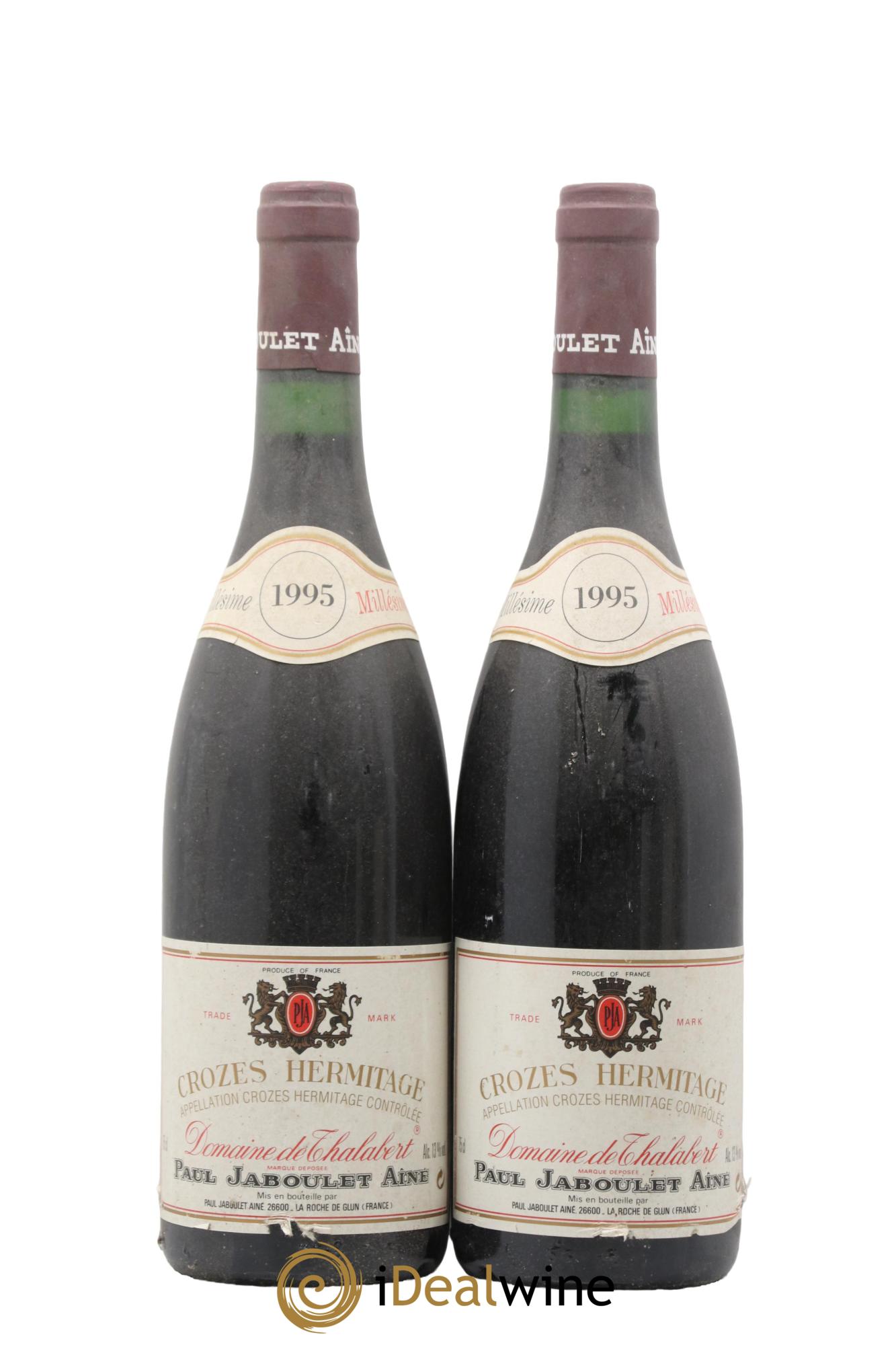 Crozes-Hermitage Domaine de Thalabert Paul Jaboulet Ainé 1995 - Lot de 2 bouteilles - 0