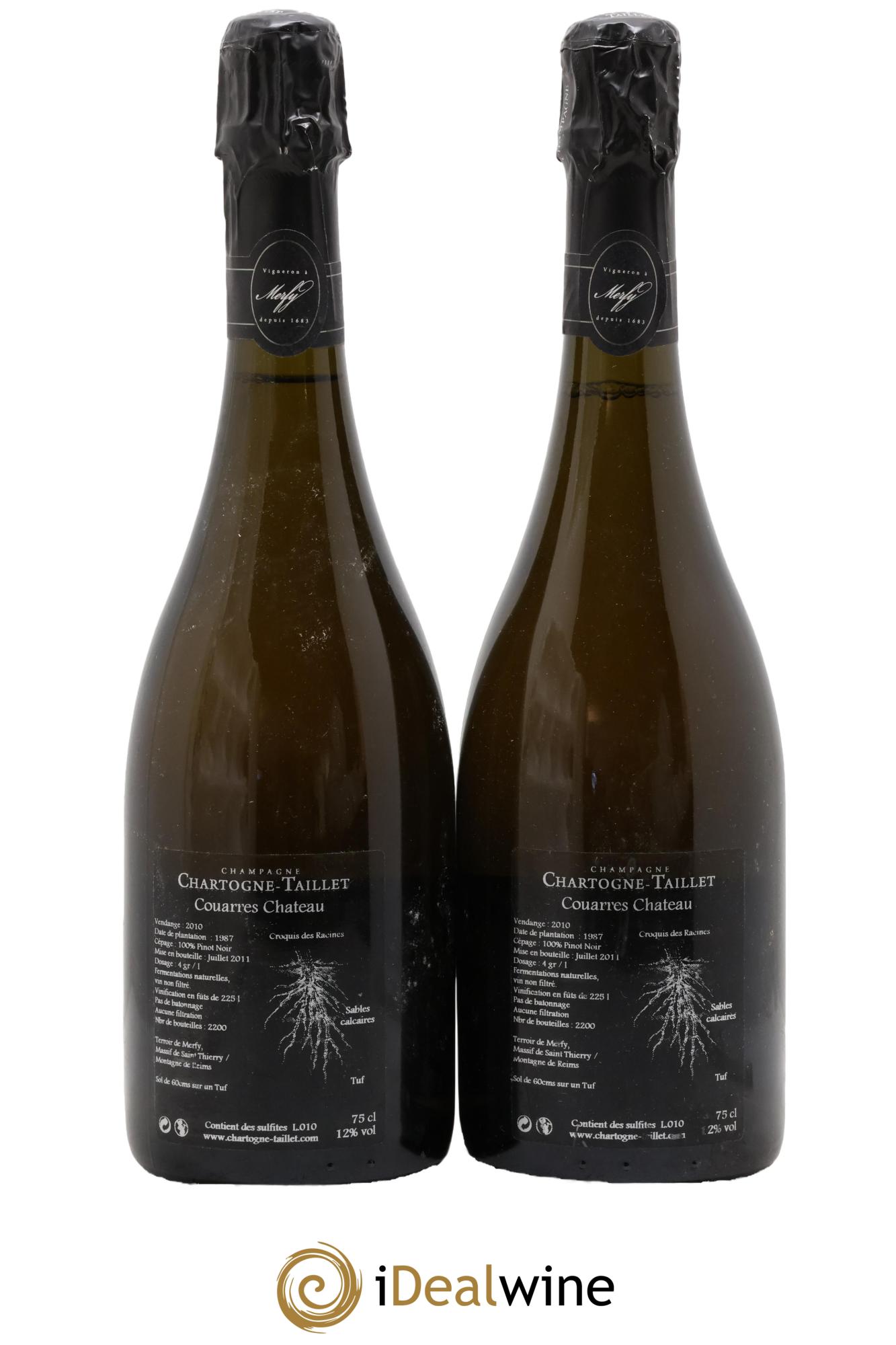 Les Couarres Château Extra-Brut Chartogne-Taillet 2010 - Posten von 2 Flaschen - 1