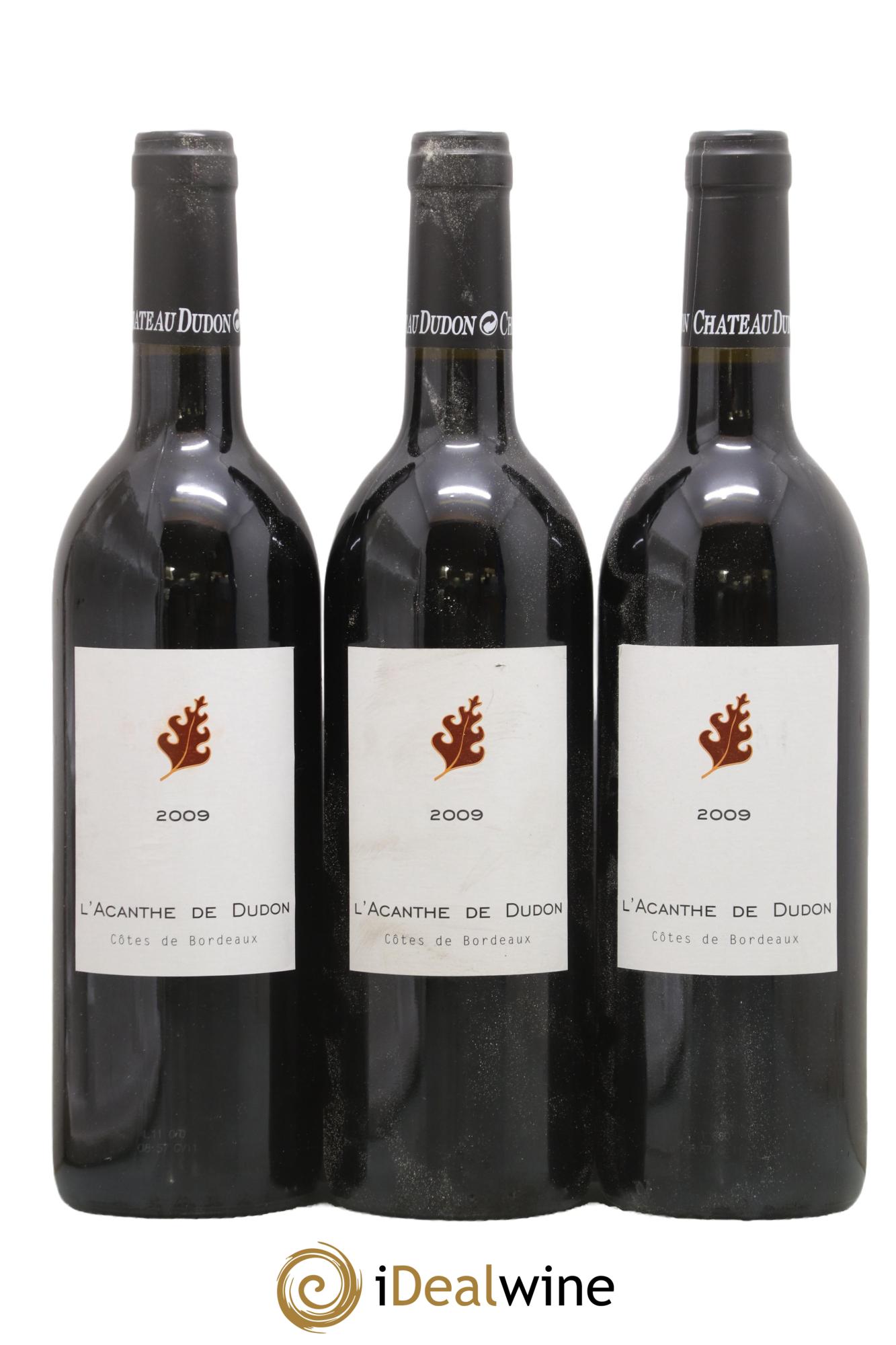 Bordeaux L'Acanthe de Dudon Château Dudon 2009 - Lot of 3 bottles - 0