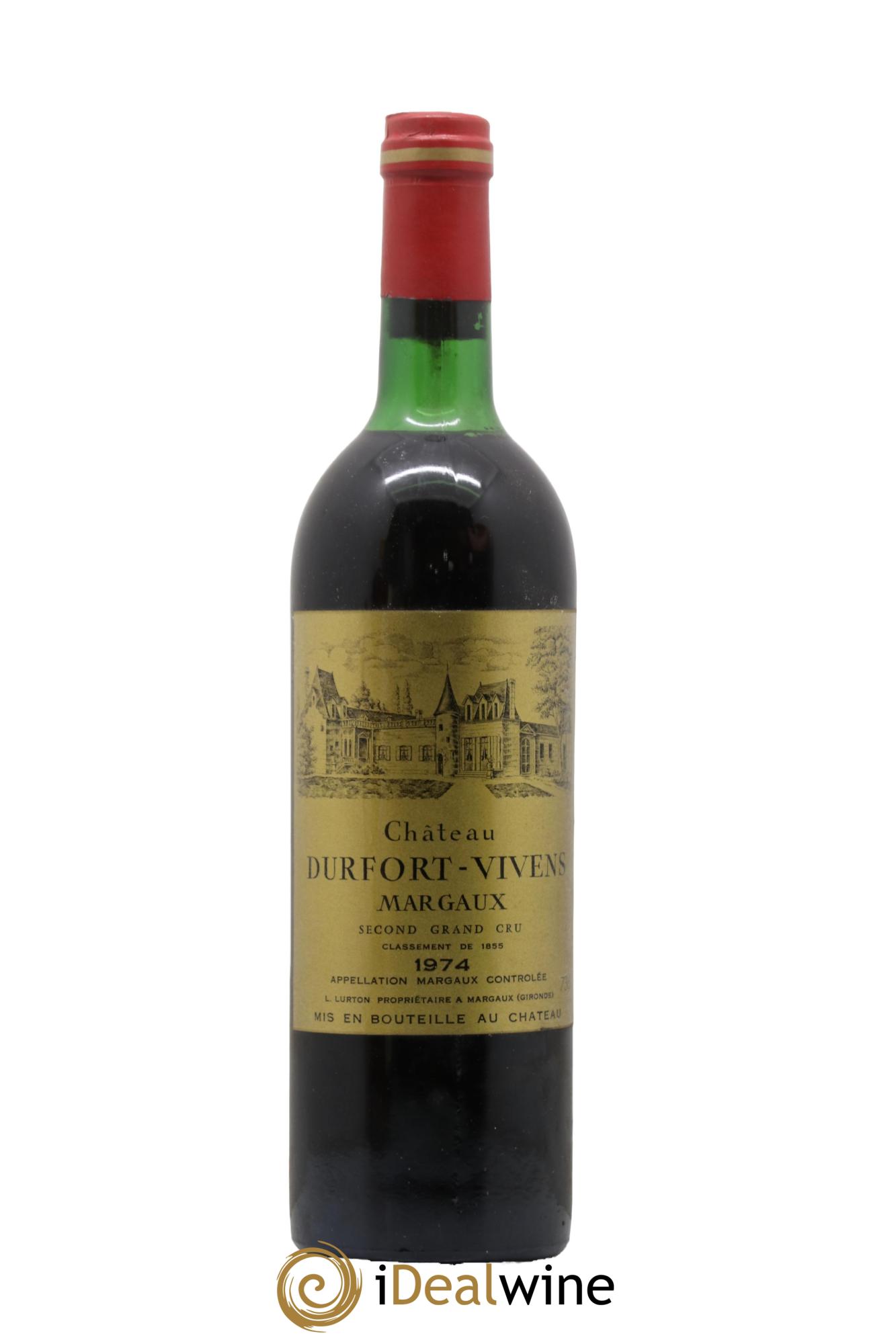 Château Durfort Vivens 2ème Grand Cru Classé 1974 - Lot de 1 bouteille - 0