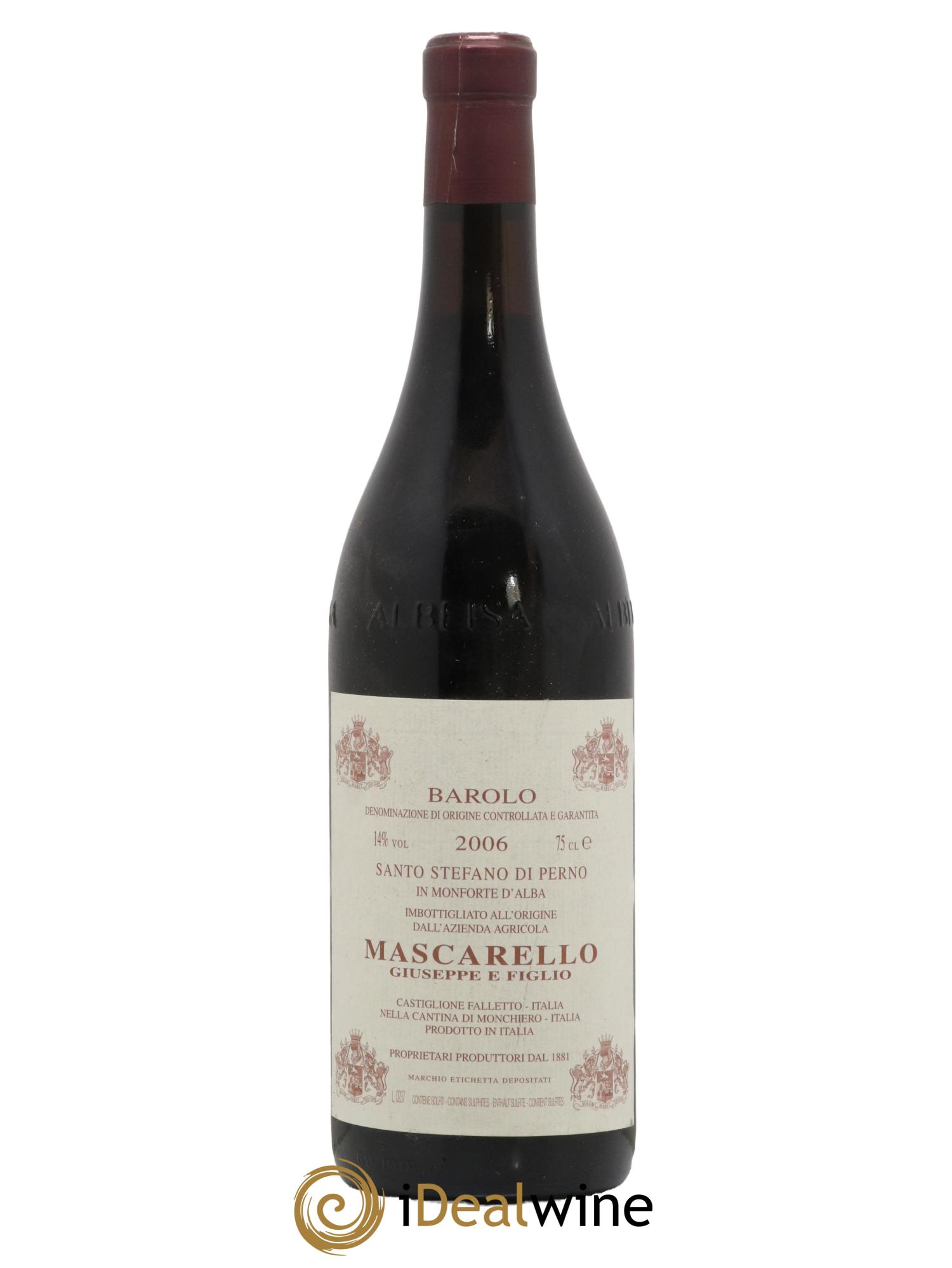 Barolo DOCG Vigna Santo Stefano di Perno Giuseppe Mascarello 2006 - Lot de 1 bouteille - 0