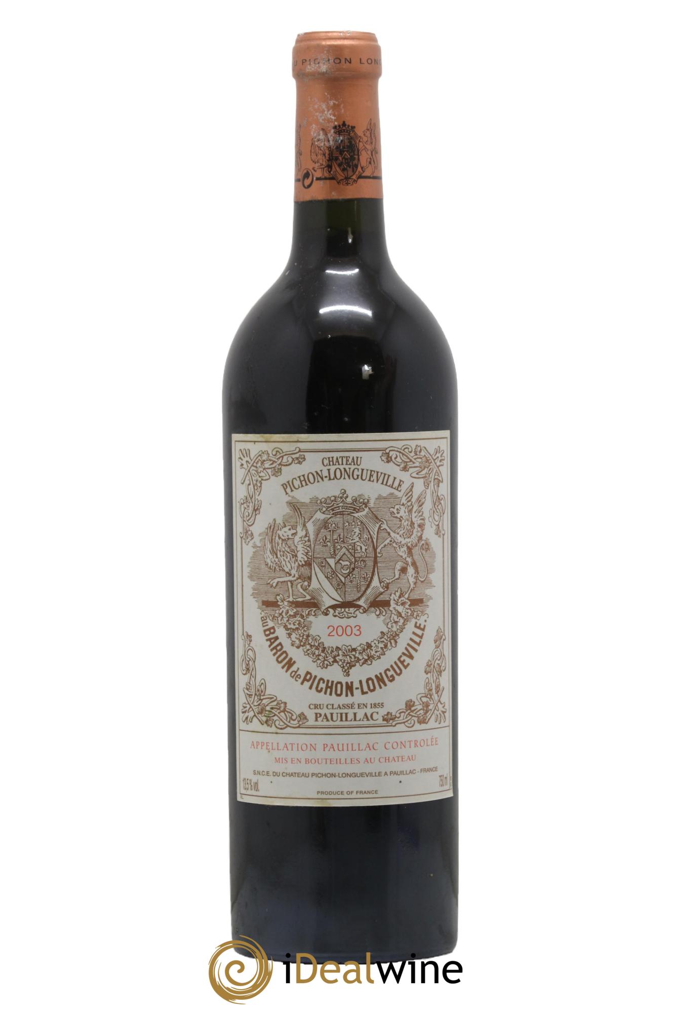 Pichon Longueville Baron 2ème Grand Cru Classé 2003 - Lot de 1 bouteille - 0