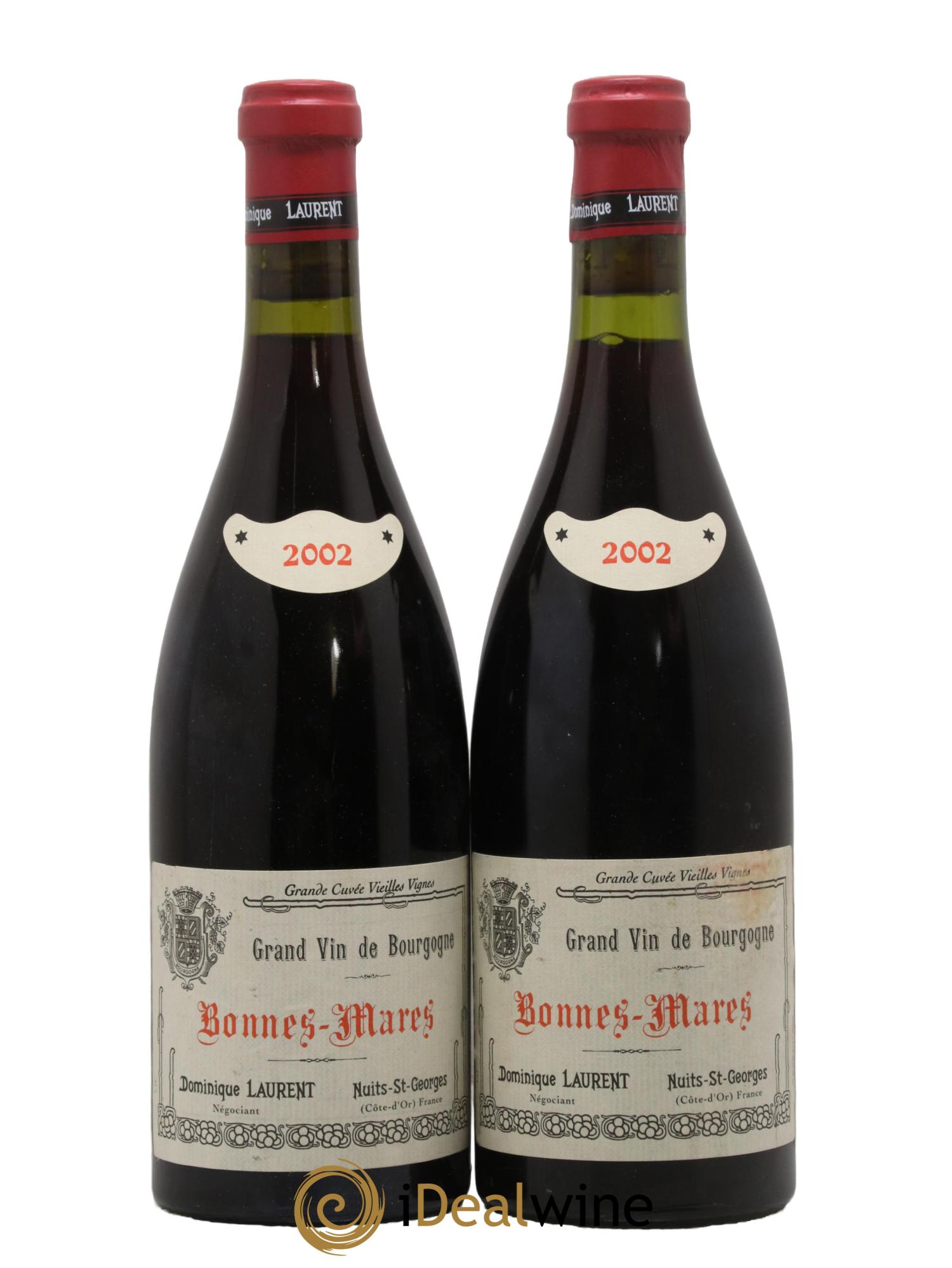 Bonnes-Mares Grand Cru Grande Cuvée Vieilles Vignes Dominique Laurent 2002 - Lot de 2 bouteilles - 0
