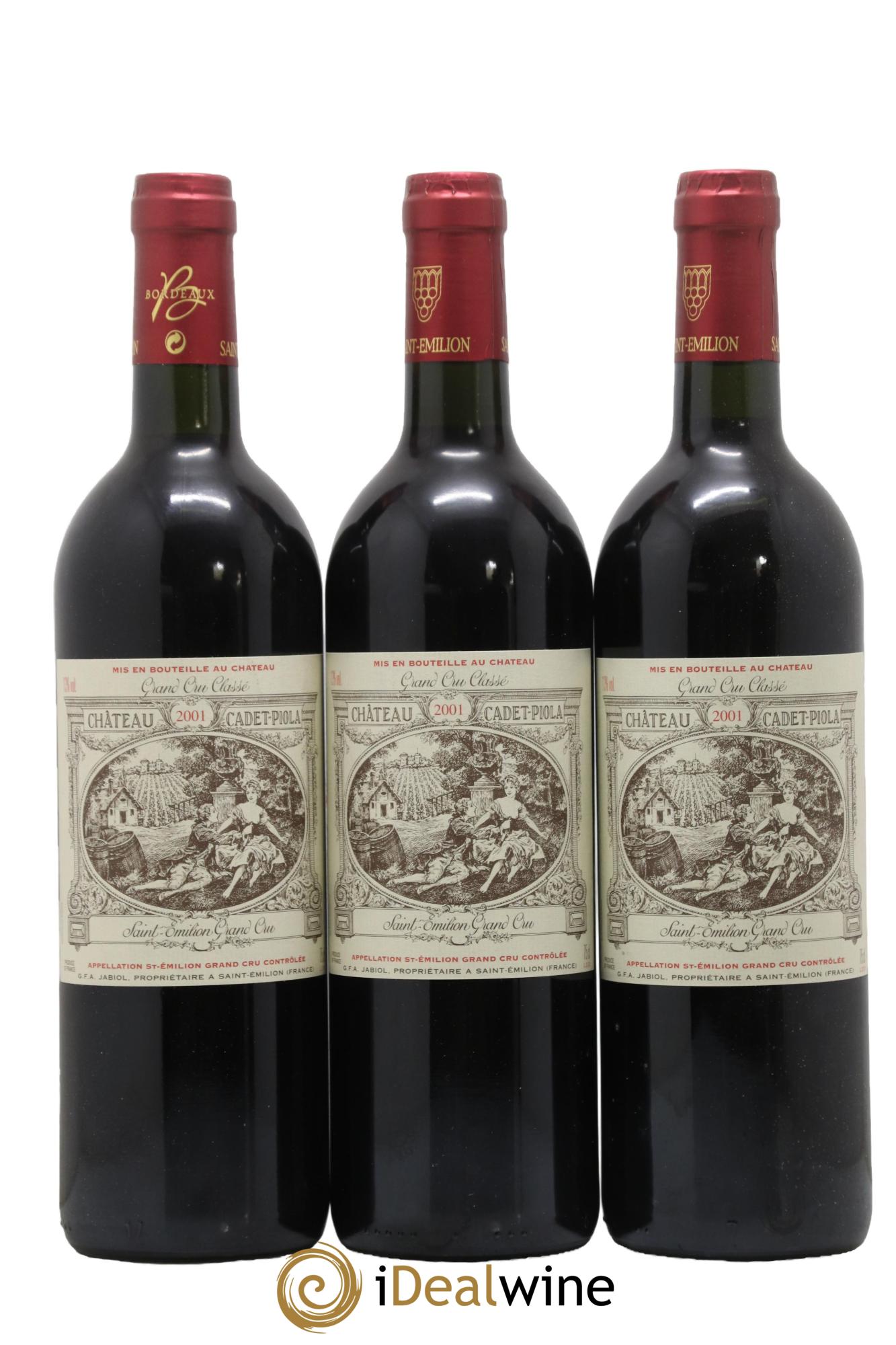 Château Cadet Piola Grand Cru Classé 2001 - Lot de 6 bouteilles - 1