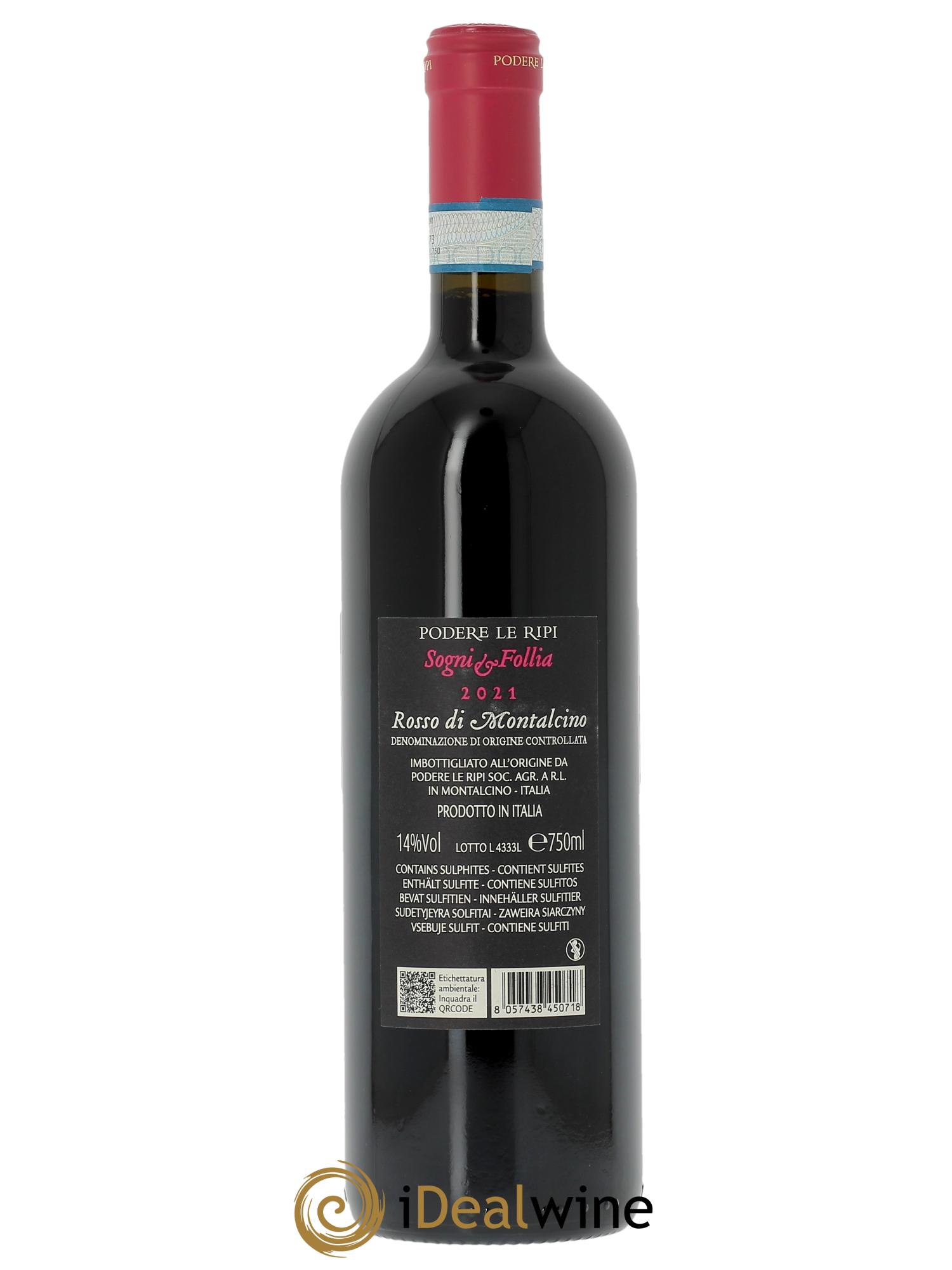 Rosso di Montalcino DOC Sogni e Follia Podere Le Ripi 2021 - Lot of 1 bottle - 1