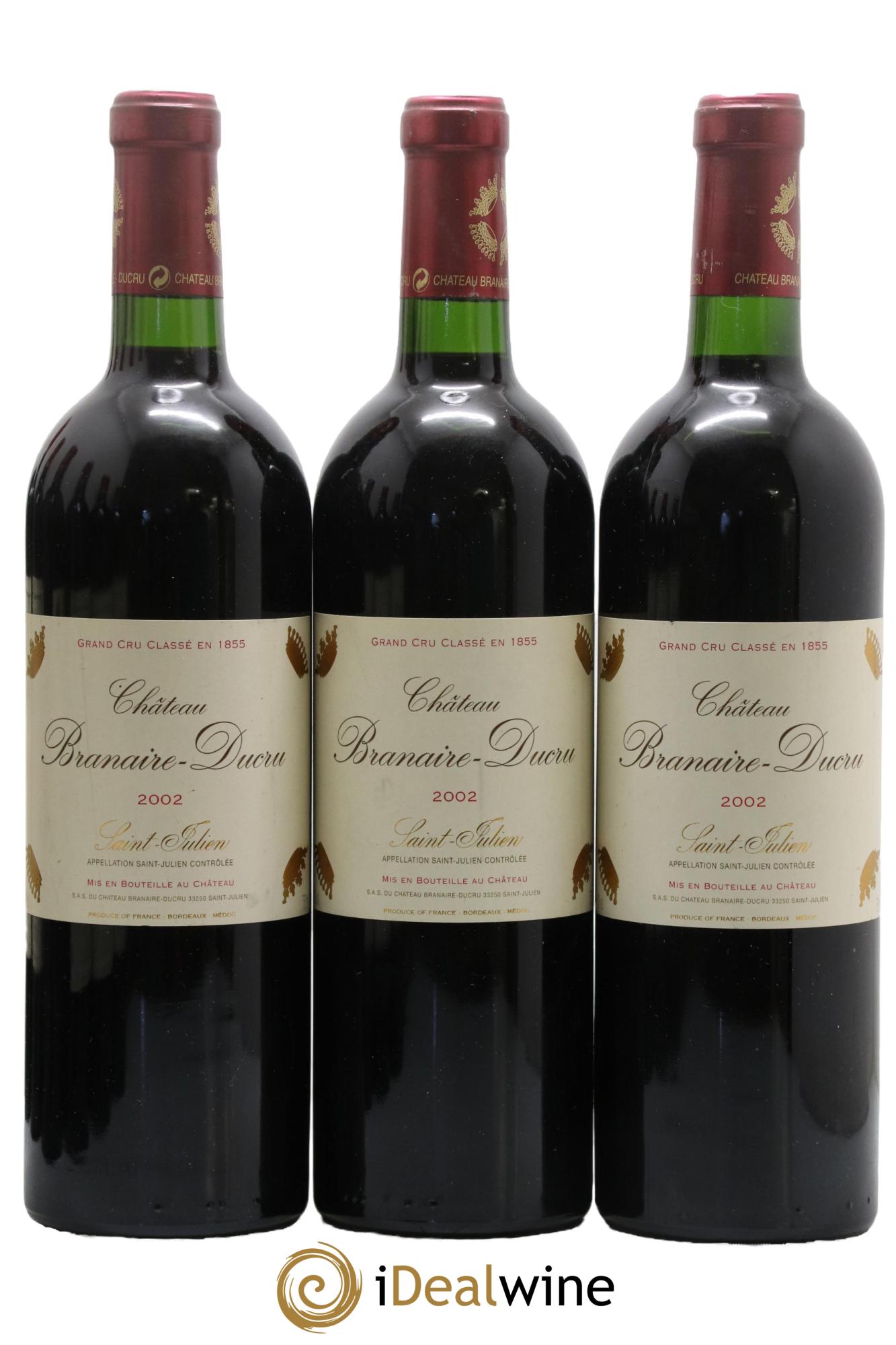 Château Branaire Ducru 4ème Grand Cru Classé 2002 - Lot of 3 bottles - 0