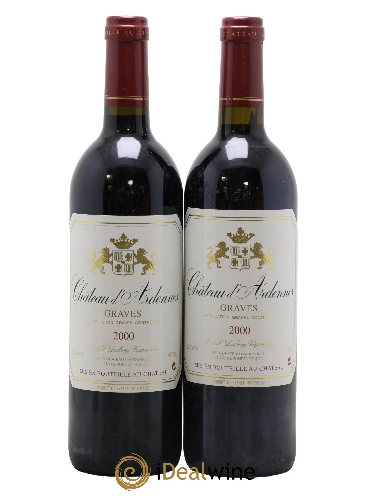 Graves Château d'Ardennes 2000 - Lot de 2 bouteilles - 0